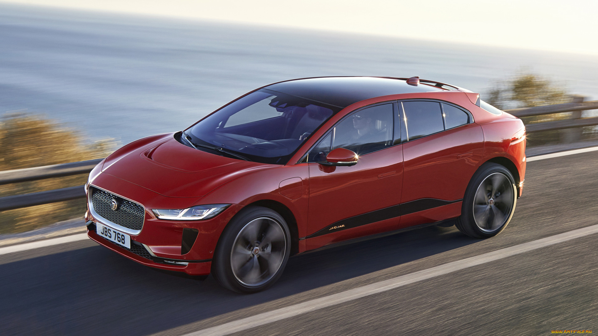 jaguar, i-pace, 2019, автомобили, jaguar, i-pace, 2019, красный