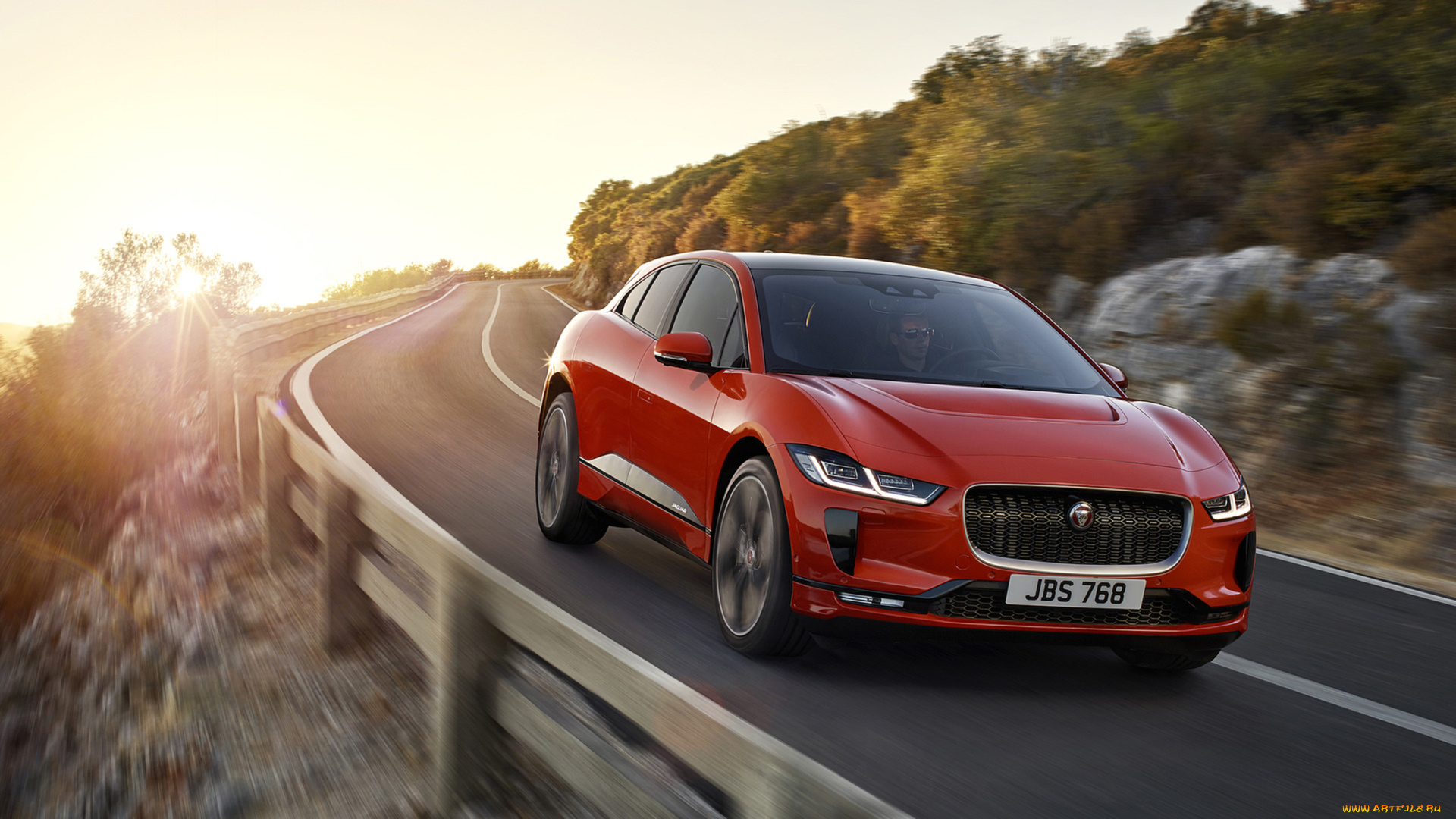 jaguar, i-pace, 2019, автомобили, jaguar, i-pace, 2019, красный