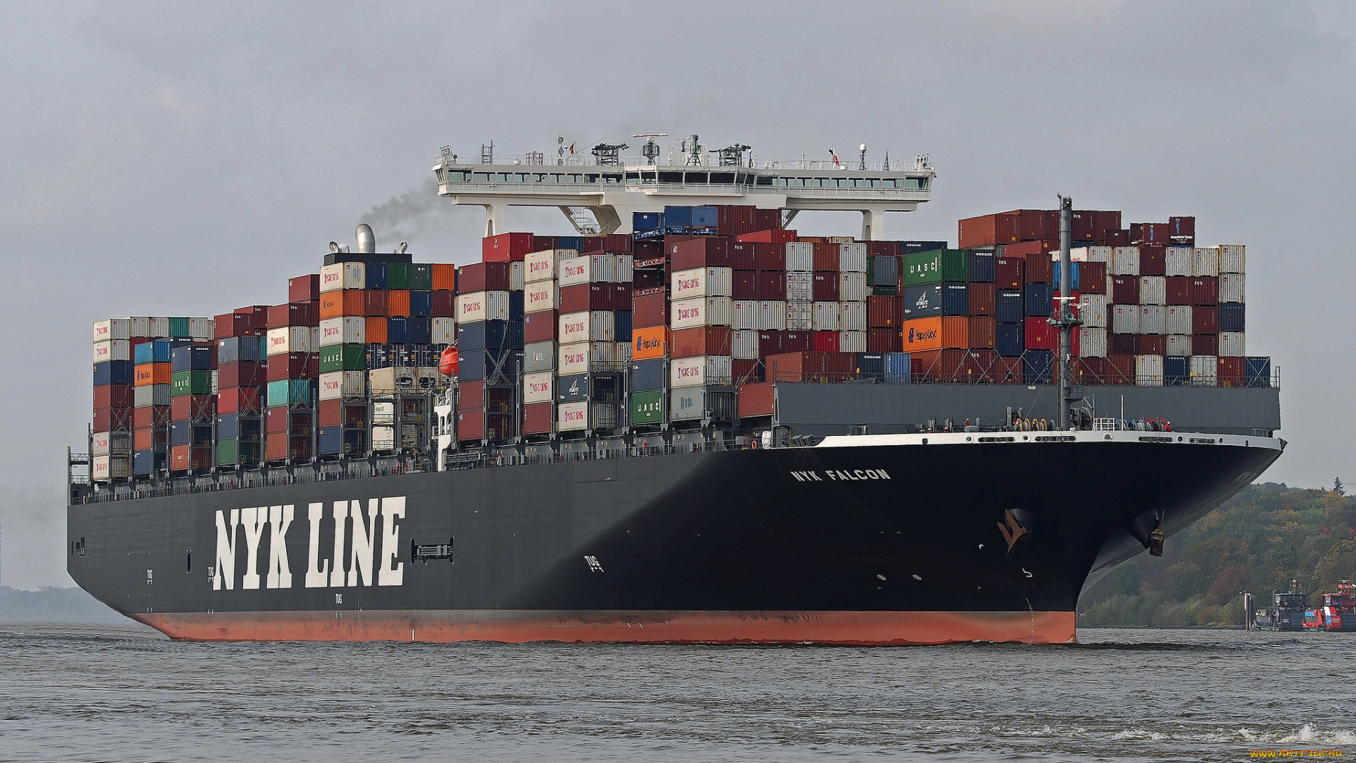 корабли, грузовые, суда, контейнеровоз