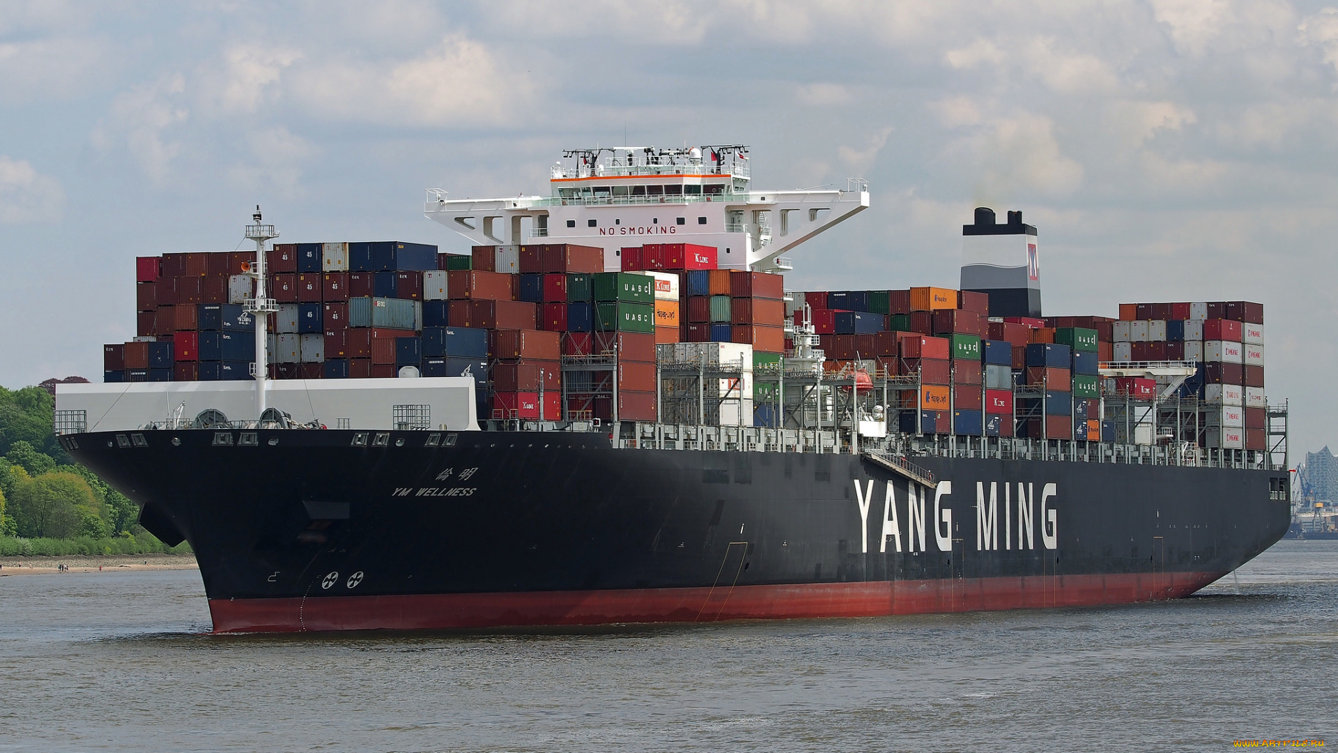 корабли, грузовые, суда, контейнеровоз