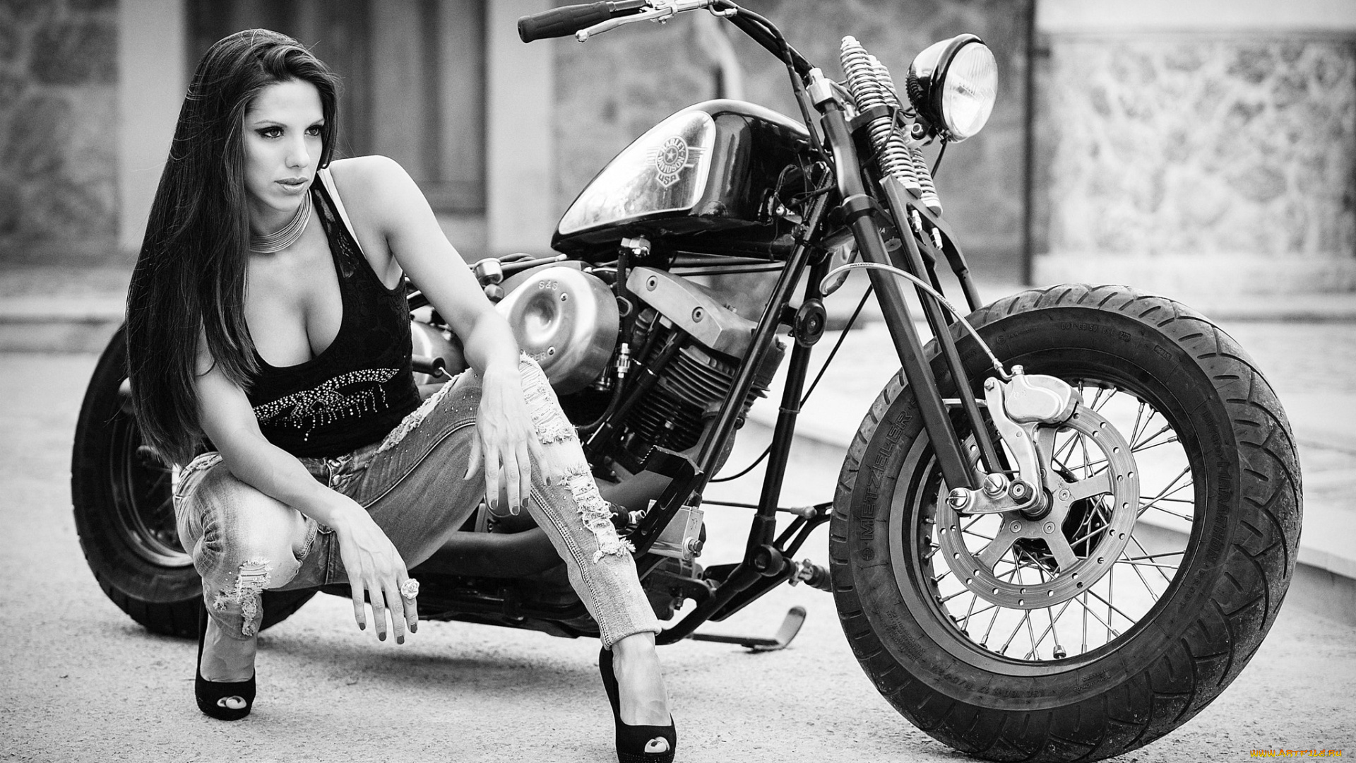 мотоциклы, мото, с, девушкой, karina