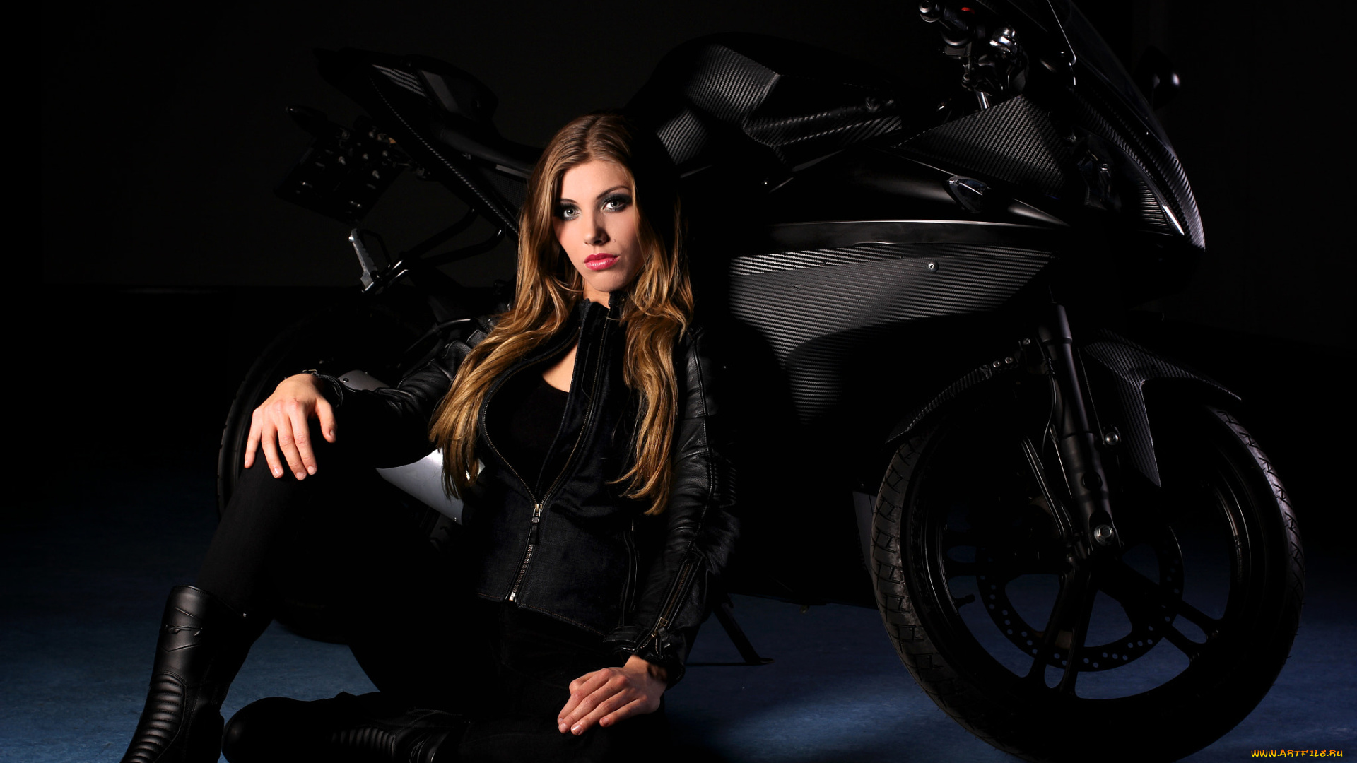 мотоциклы, мото, с, девушкой, yamaha