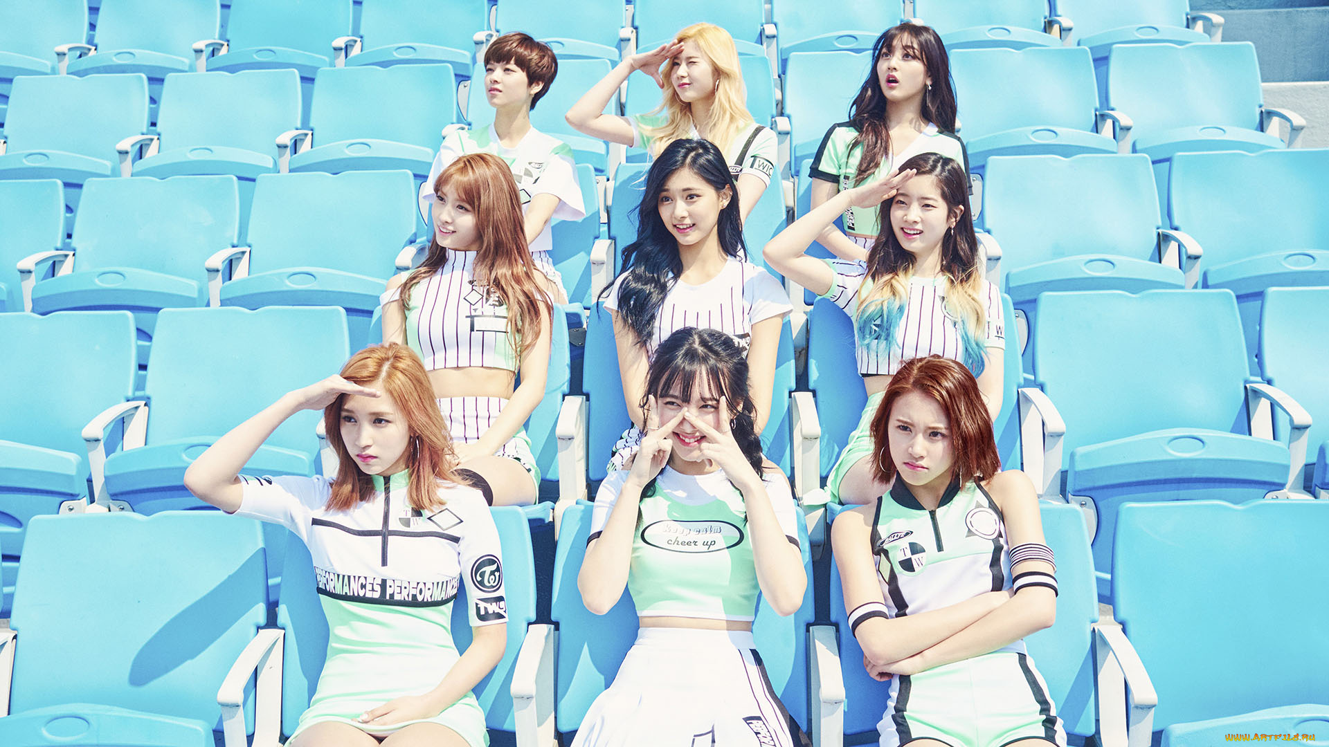 музыка, twice, взгляд, фон, девушки
