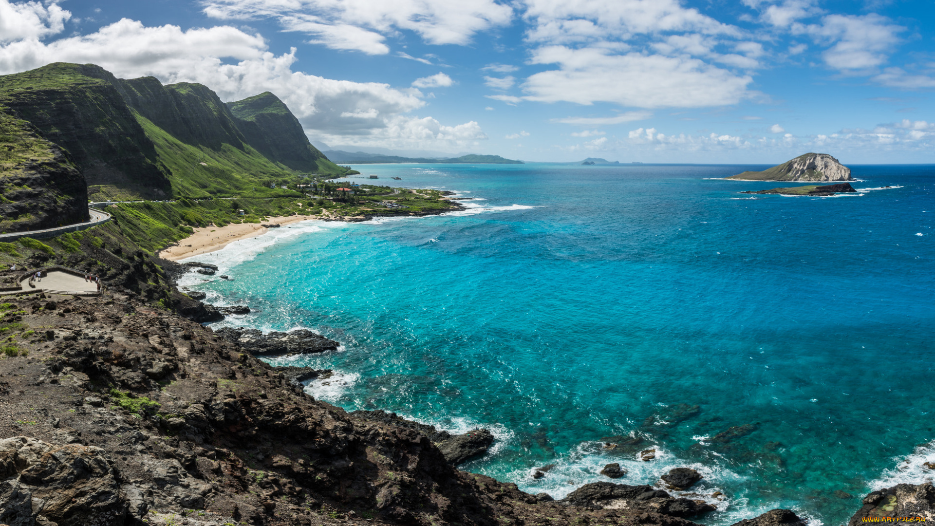 природа, побережье, простор