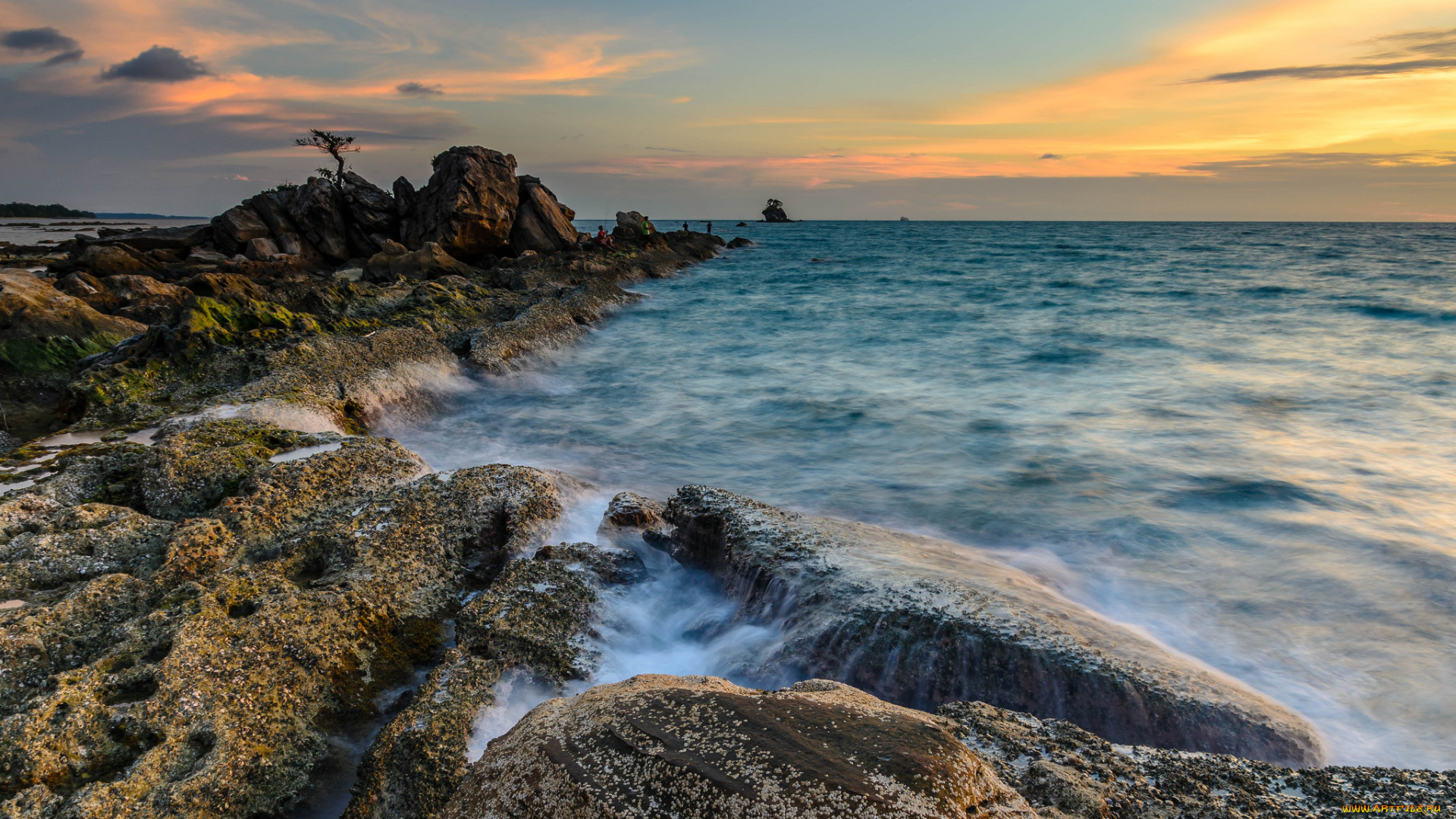 природа, побережье, простор