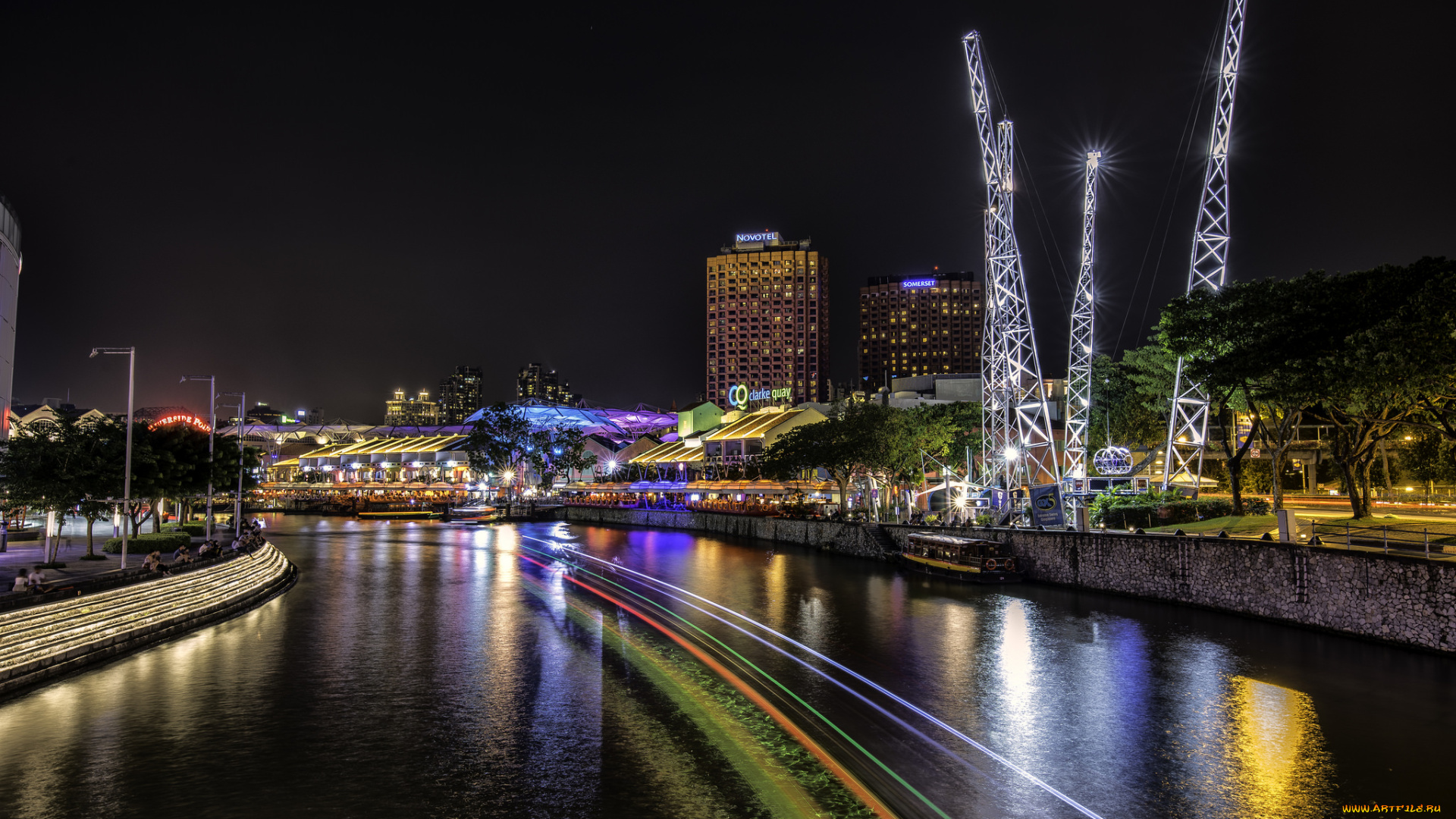 singapore, города, сингапур, , сингапур, огни, ночь