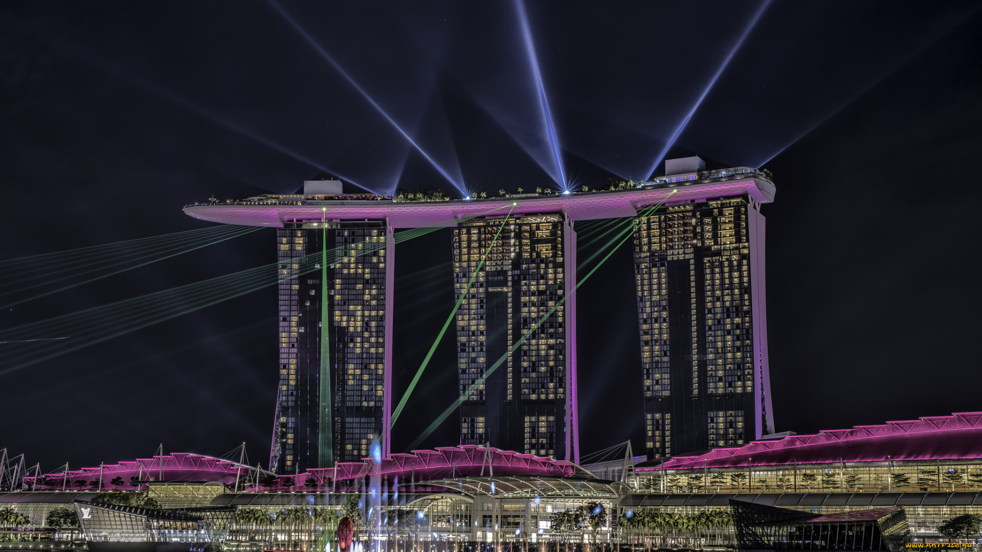 singapore, города, сингапур, , сингапур, огни, ночь