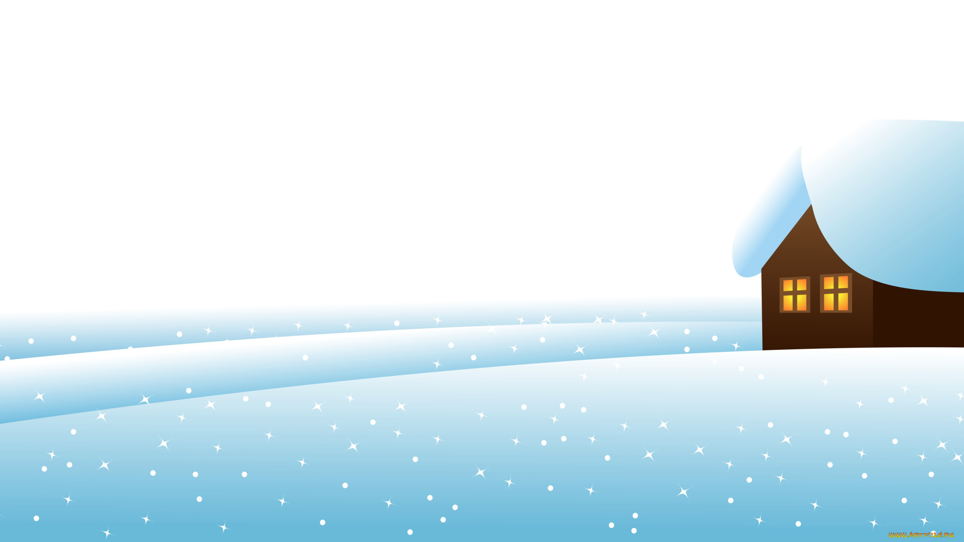 векторная, графика, природа, , nature, дом, снег, горы