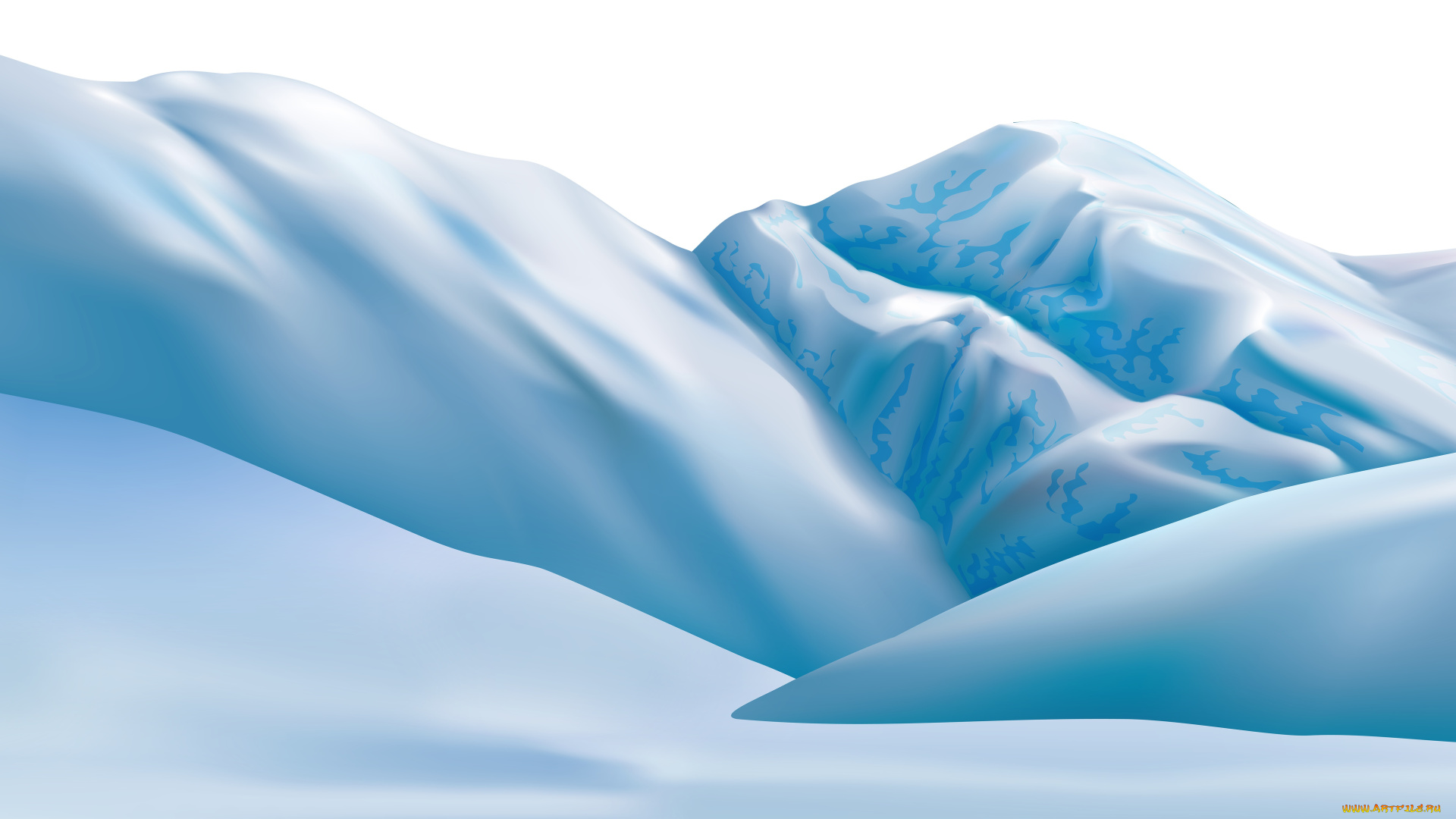 векторная, графика, природа, , nature, горы, снег