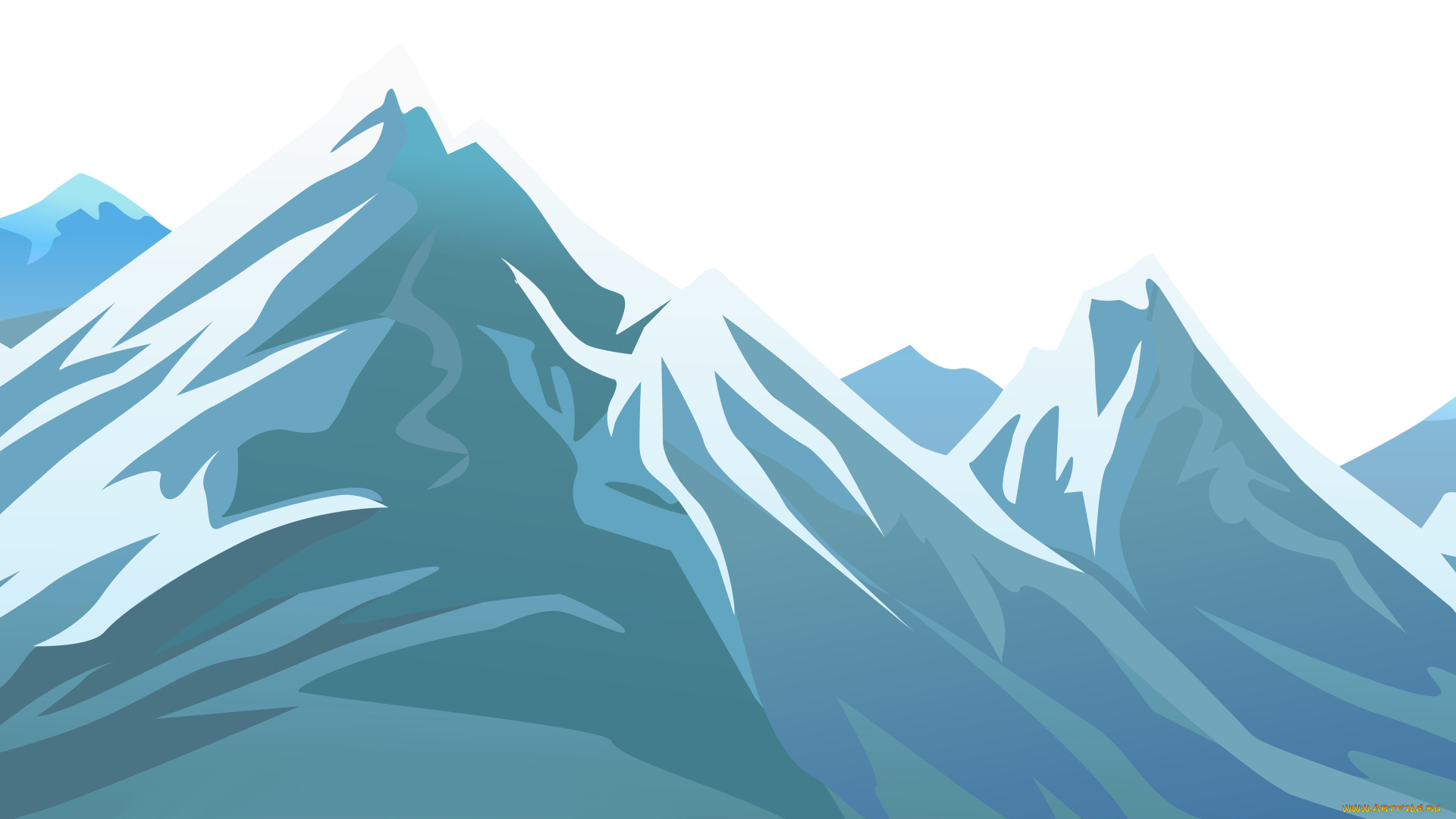 векторная, графика, природа, , nature, горы, снег