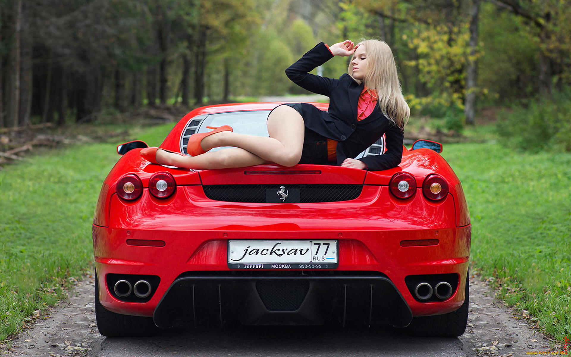 автомобили, -авто, с, девушками, ferrari