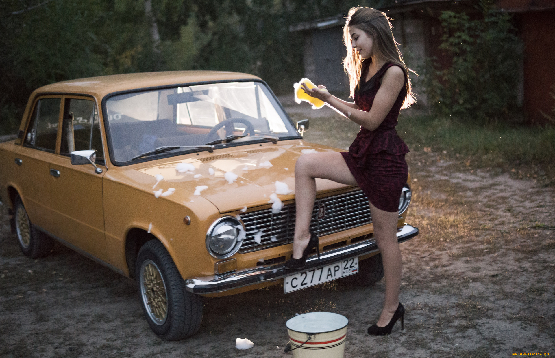 автомобили, -авто, с, девушками, лада, 2101