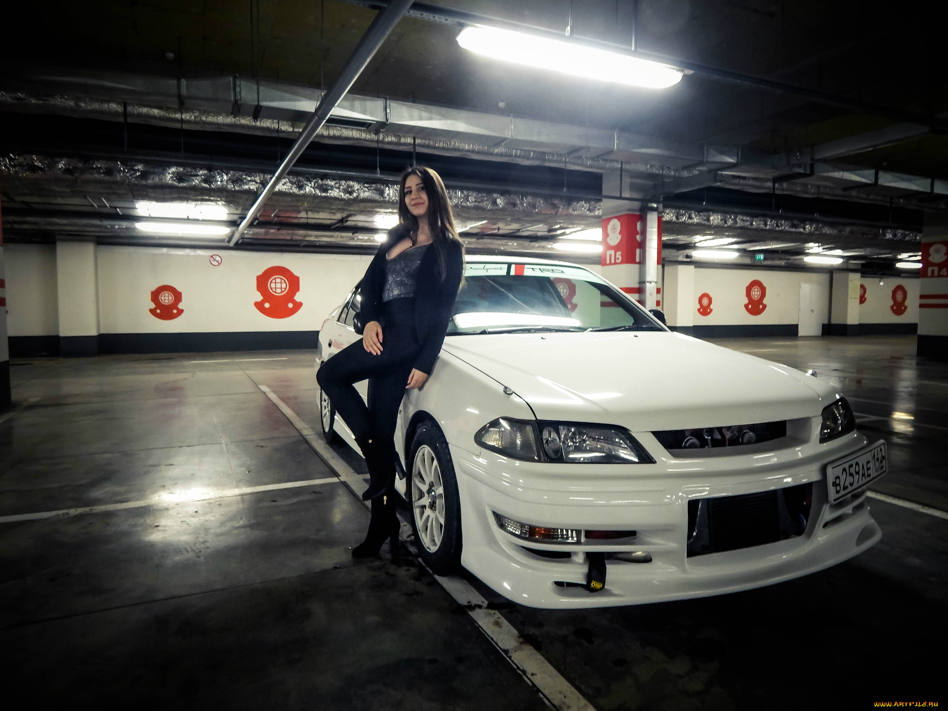 автомобили, -авто, с, девушками, toyota, carina