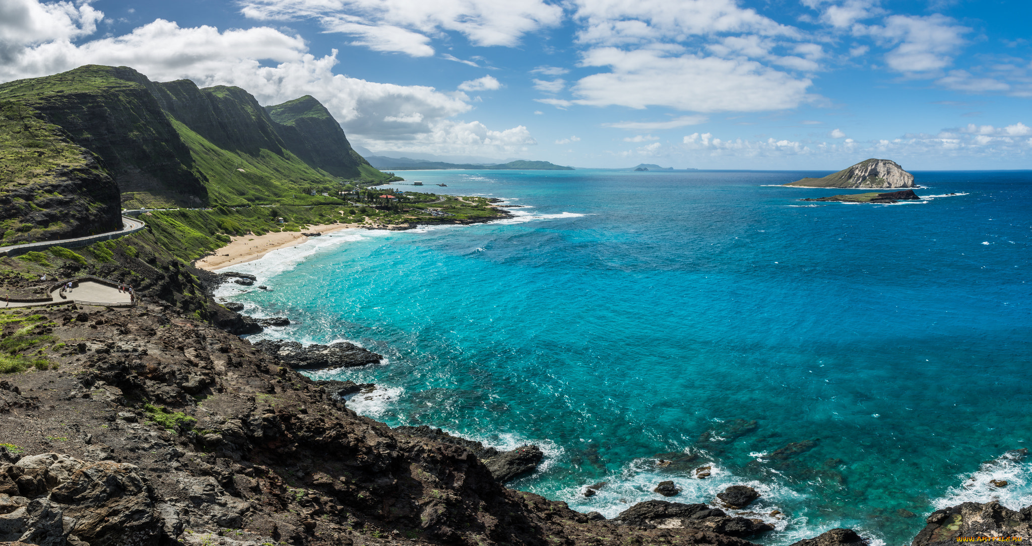 природа, побережье, простор