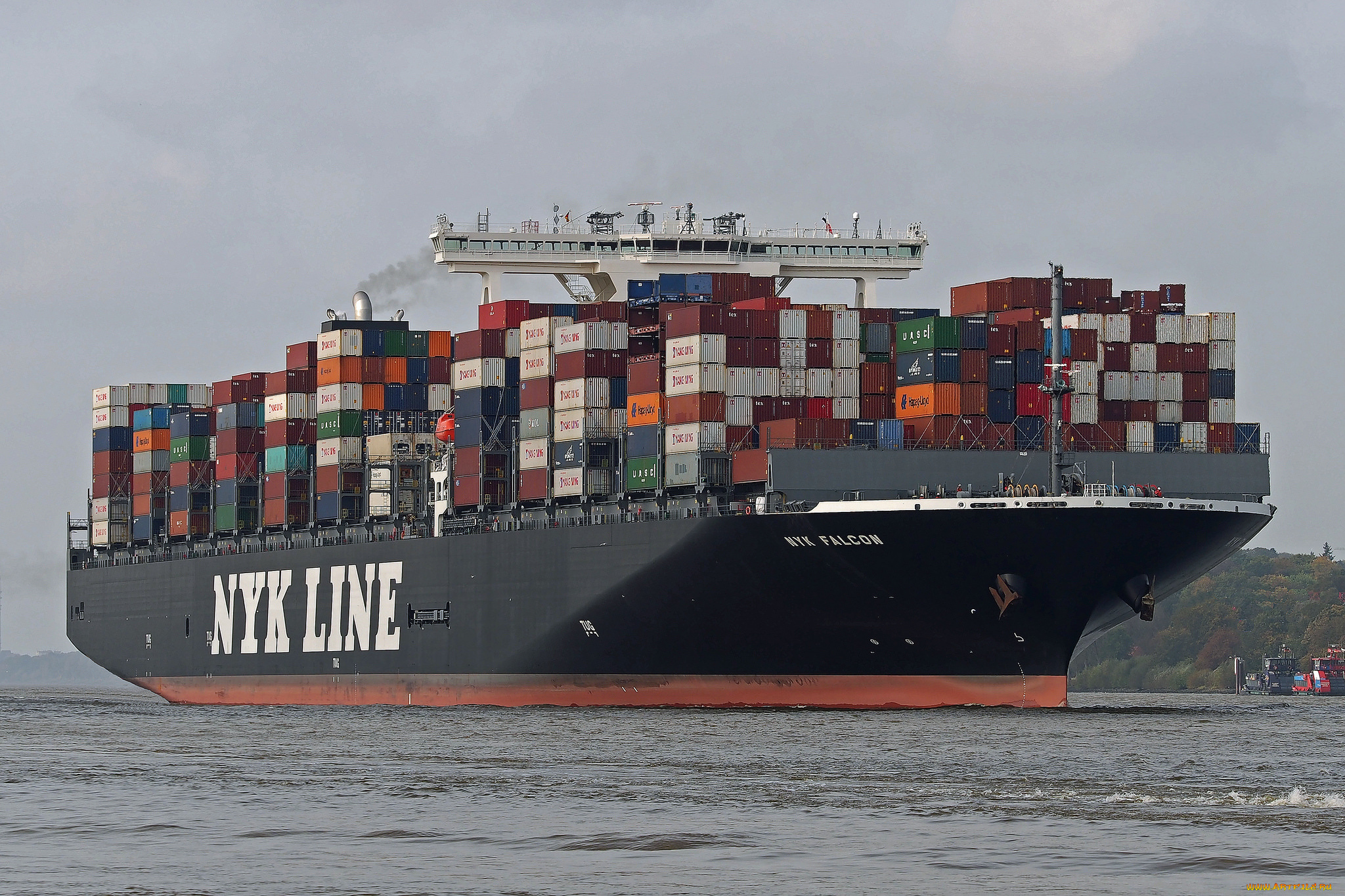 корабли, грузовые, суда, контейнеровоз