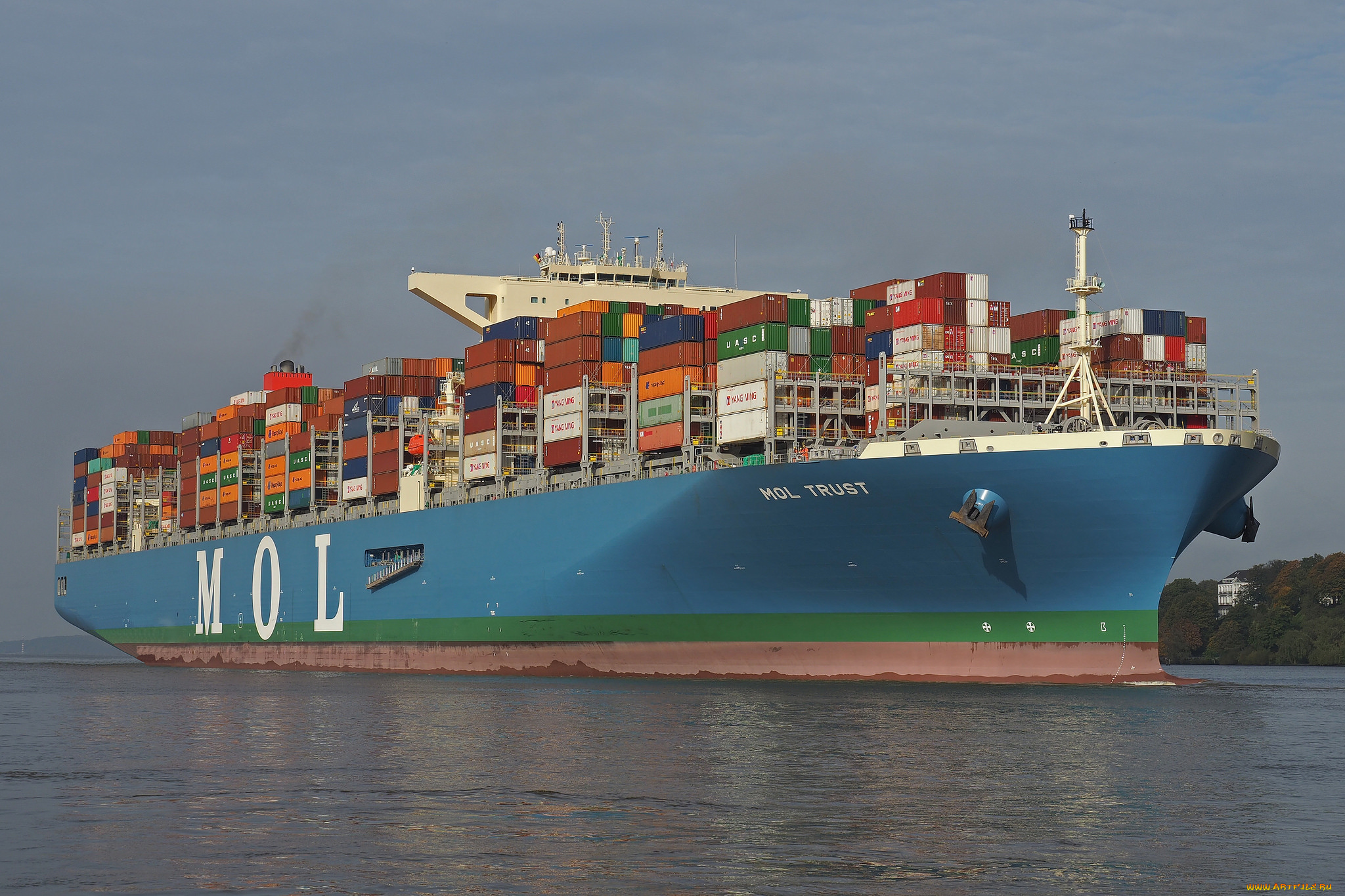 корабли, грузовые, суда, контейнеровоз