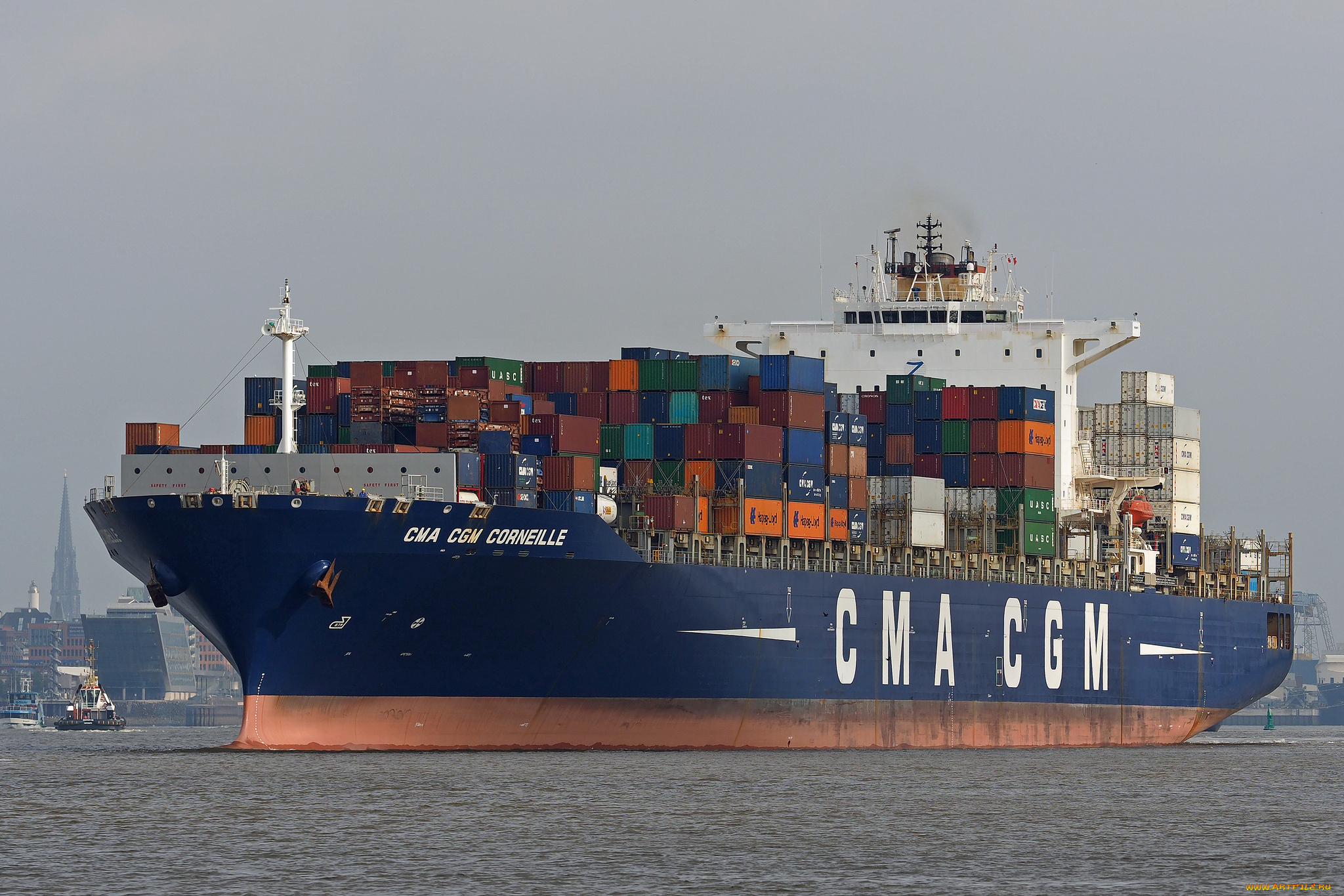 корабли, грузовые, суда, контейнеровоз