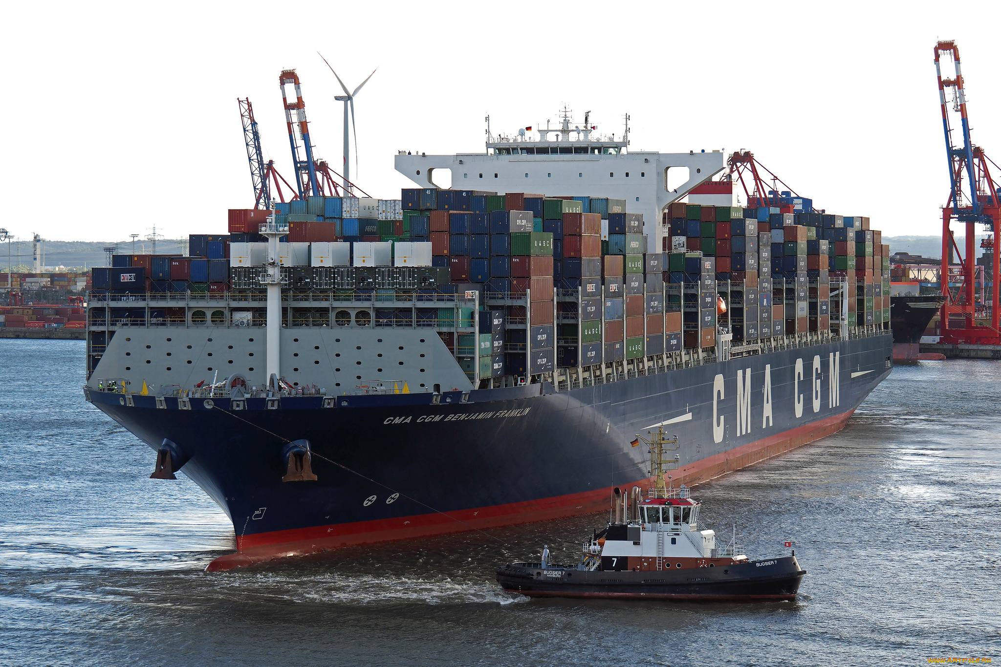 корабли, грузовые, суда, контейнеровоз