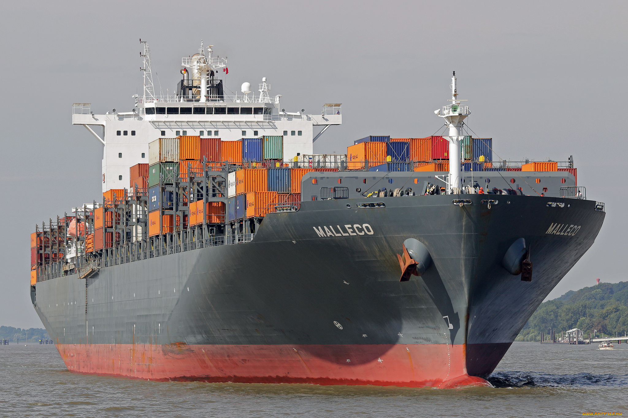корабли, грузовые, суда, контейнеровоз