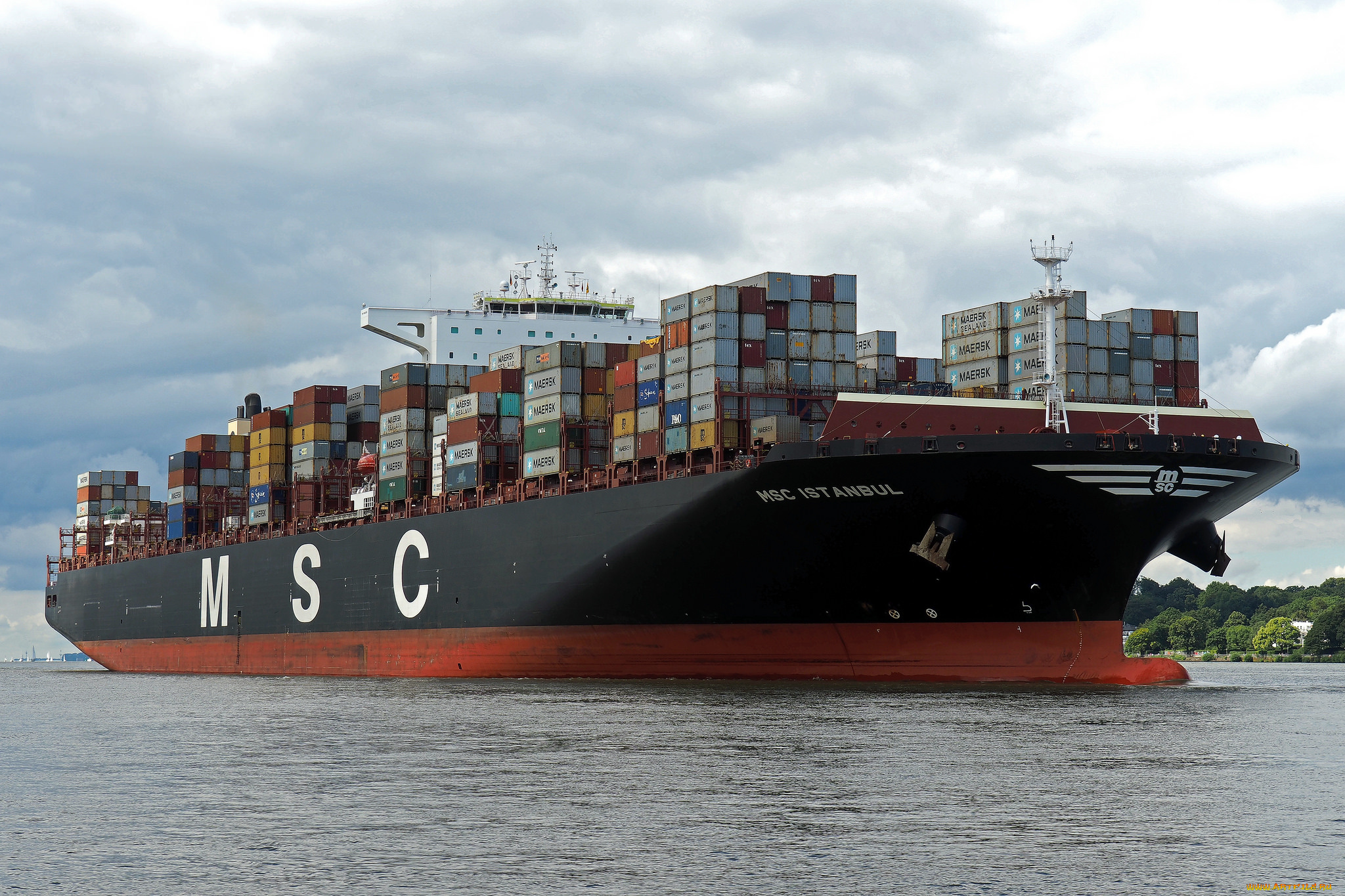 корабли, грузовые, суда, контейнеровоз