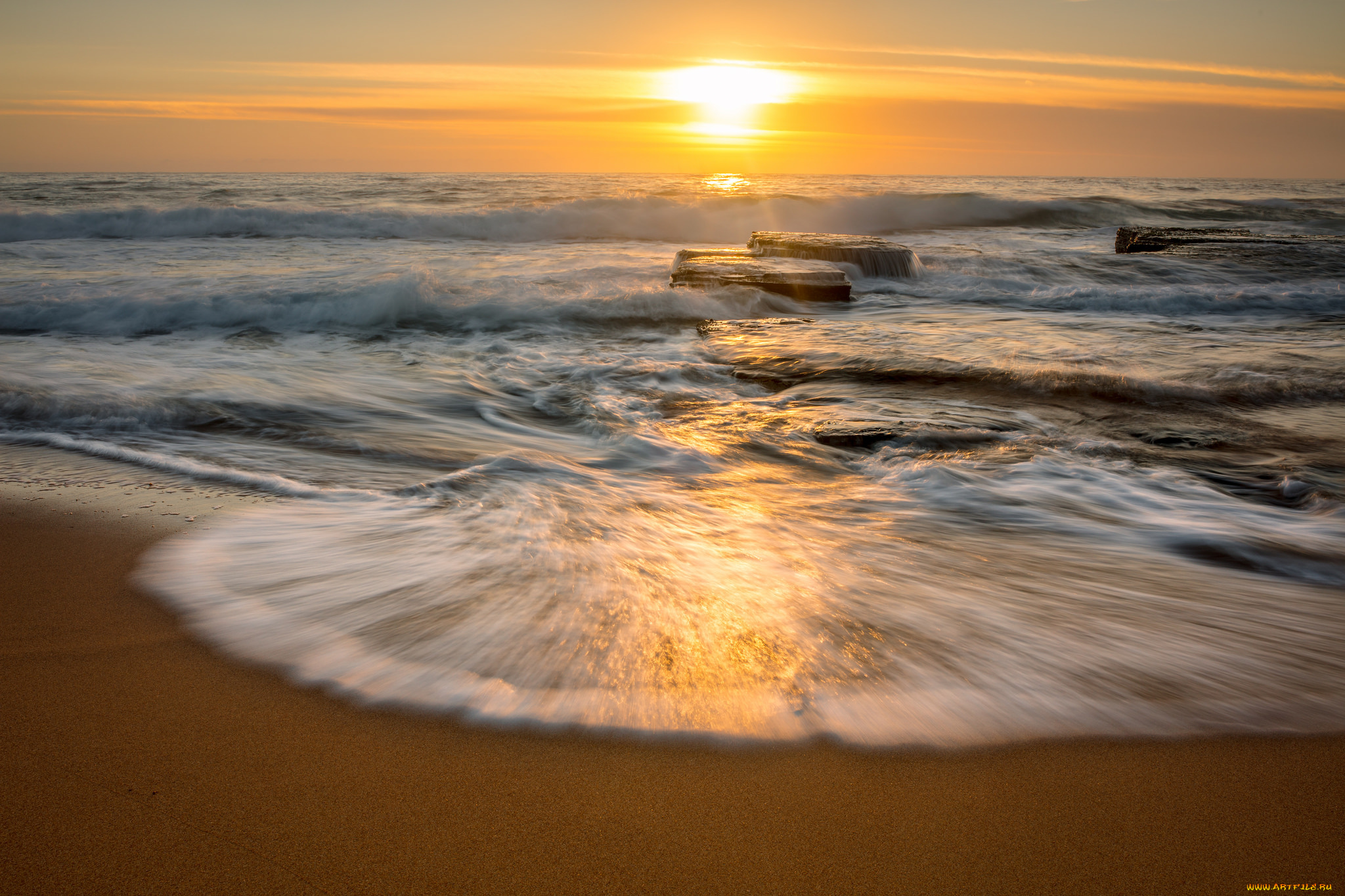 природа, побережье, простор