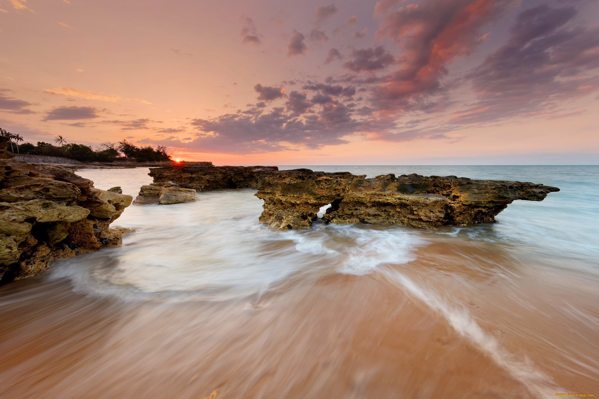 природа, побережье, простор