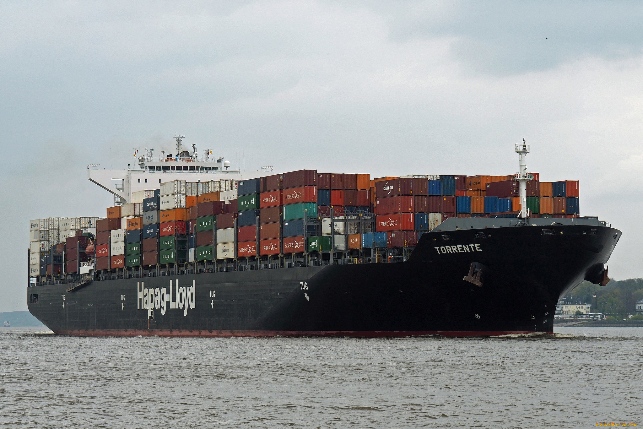 корабли, грузовые, суда, контейнеровоз
