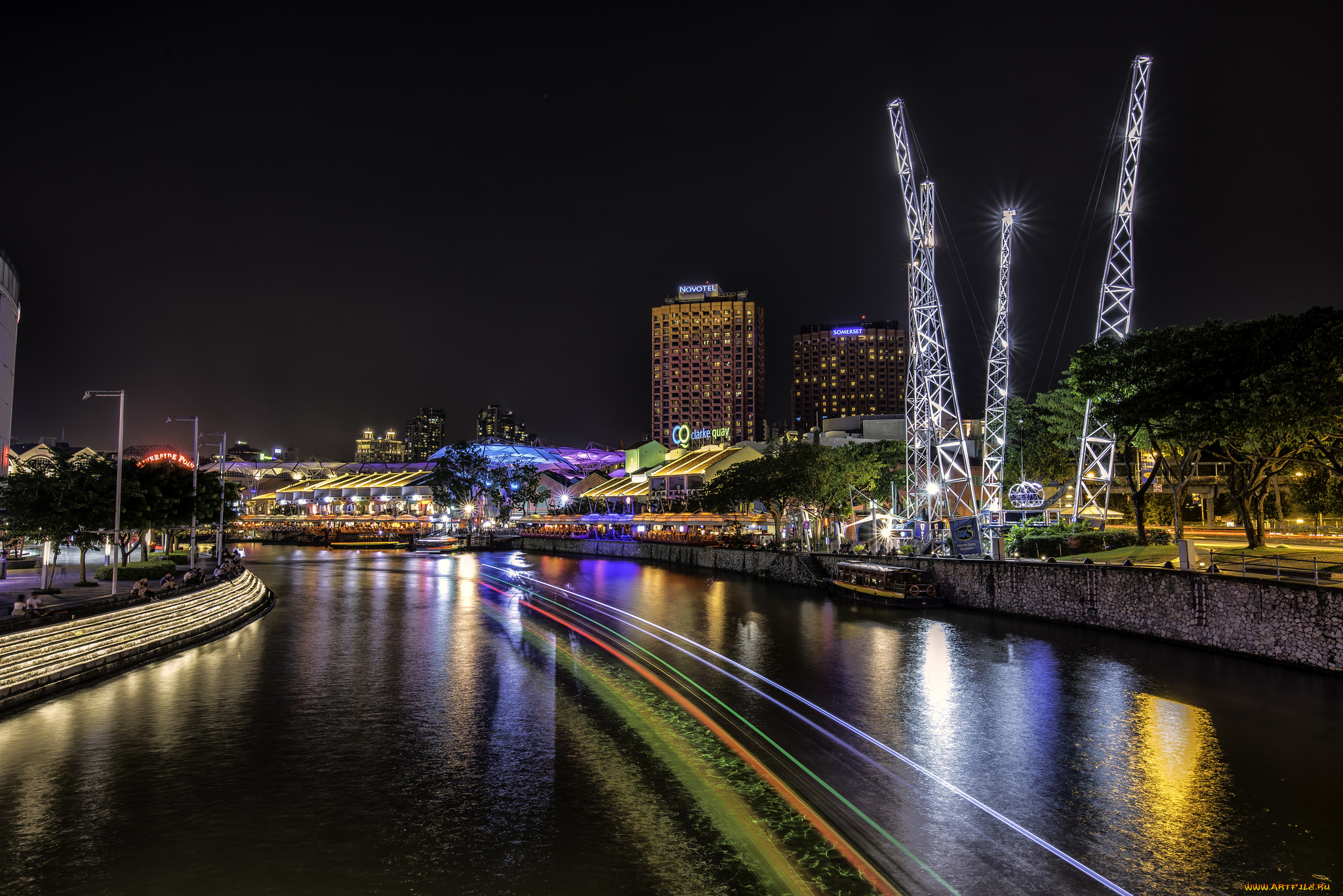 singapore, города, сингапур, , сингапур, огни, ночь