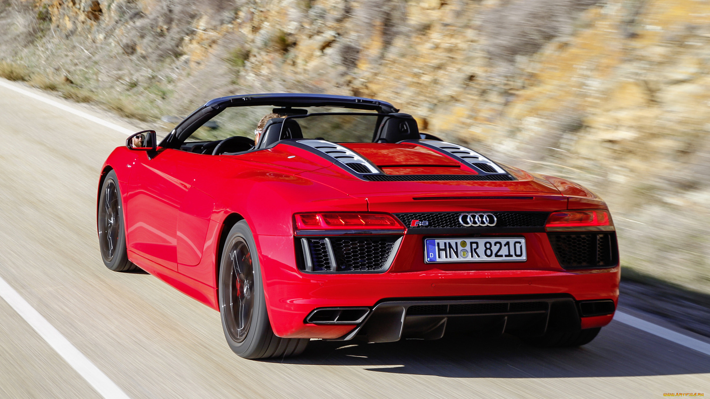audi, r8, spyder, v10, rws, 2018, автомобили, audi, красный, 2018, rws, v10, r8, spyder