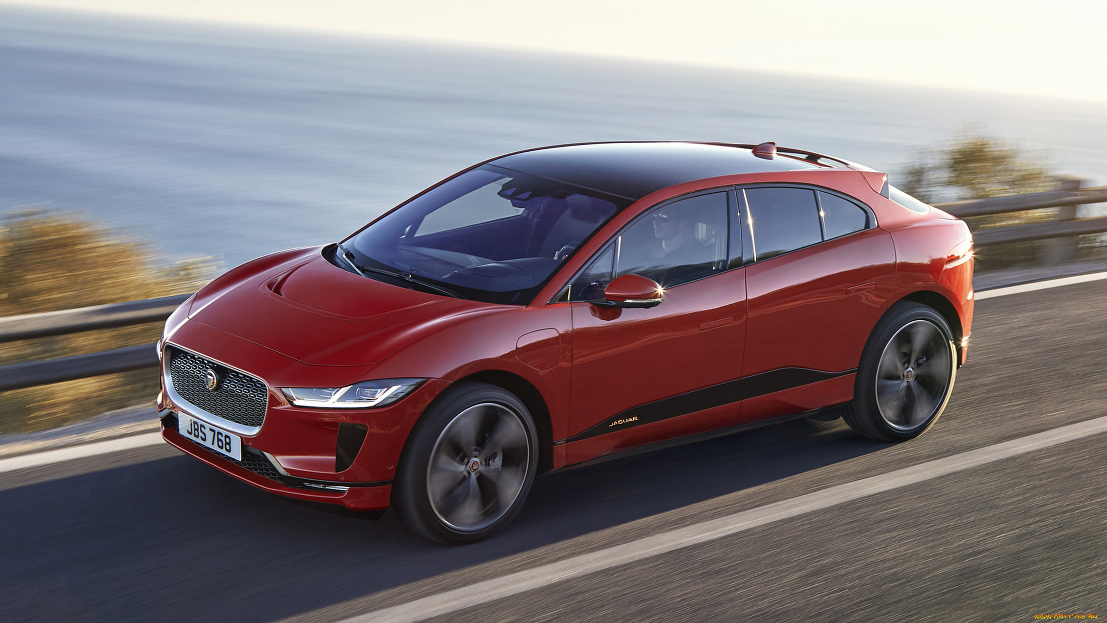 jaguar, i-pace, 2019, автомобили, jaguar, i-pace, 2019, красный