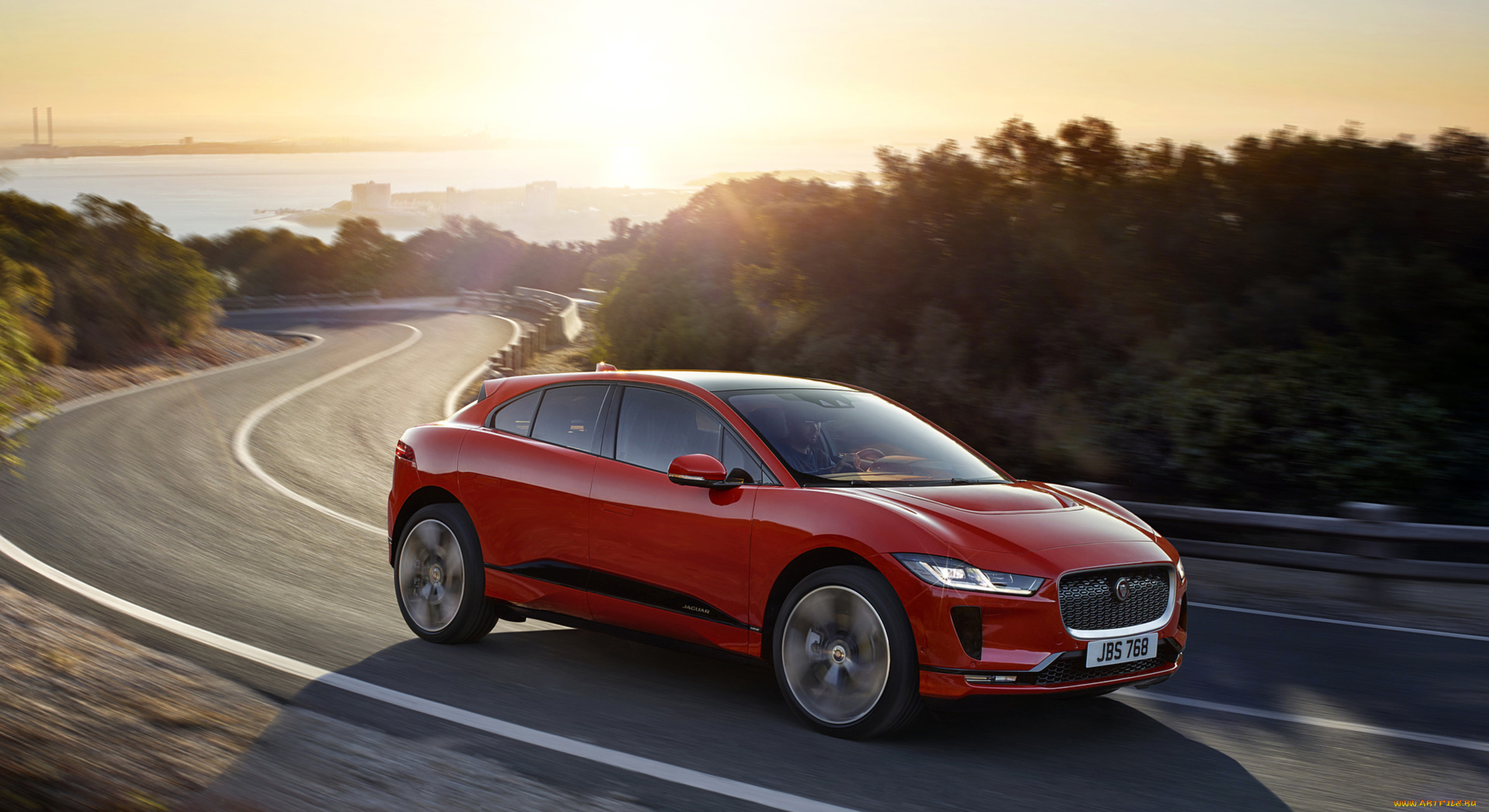 jaguar, i-pace, 2019, автомобили, jaguar, i-pace, 2019, красный