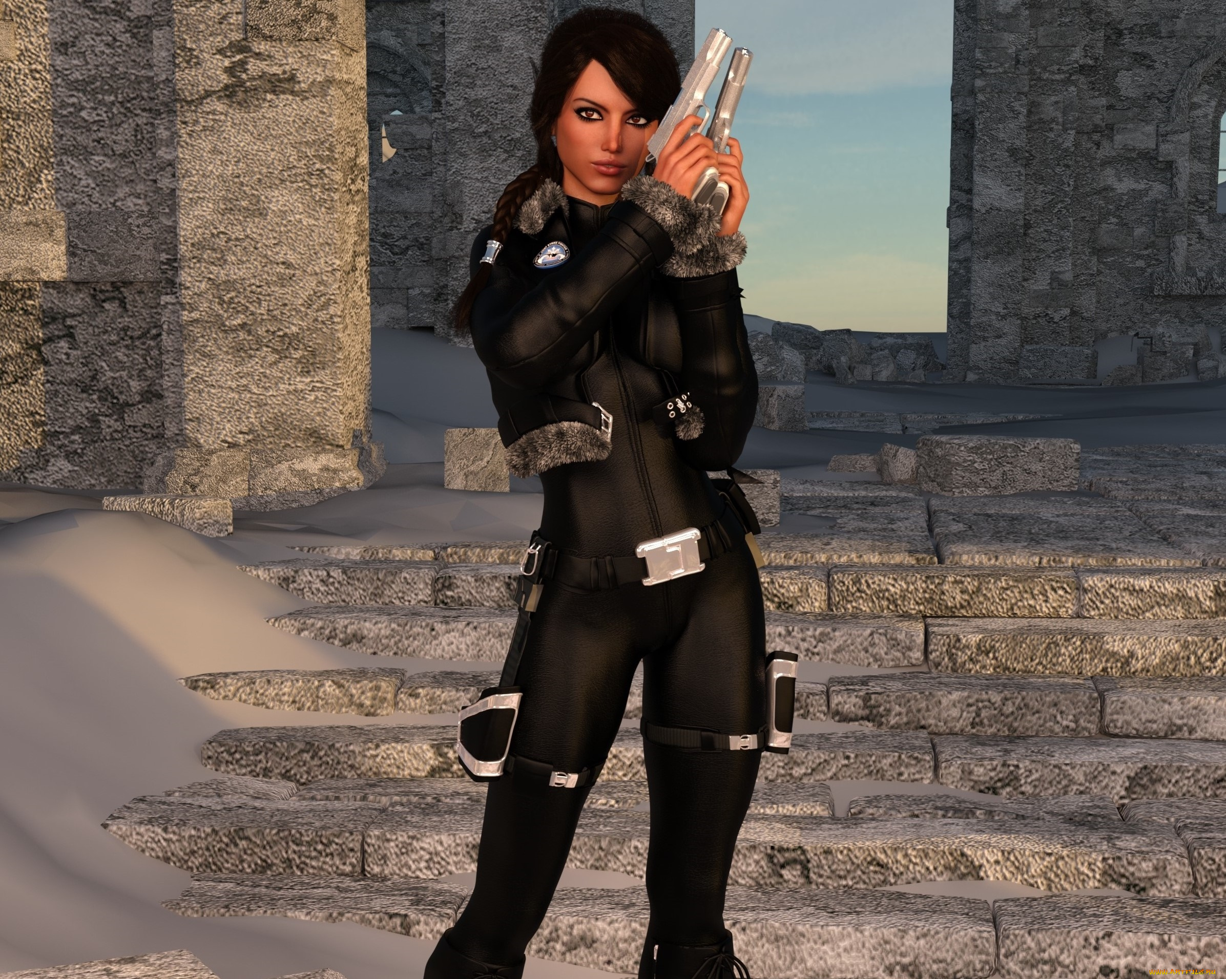 3д, графика, фантазия, , fantasy, девушка, взгляд, фон