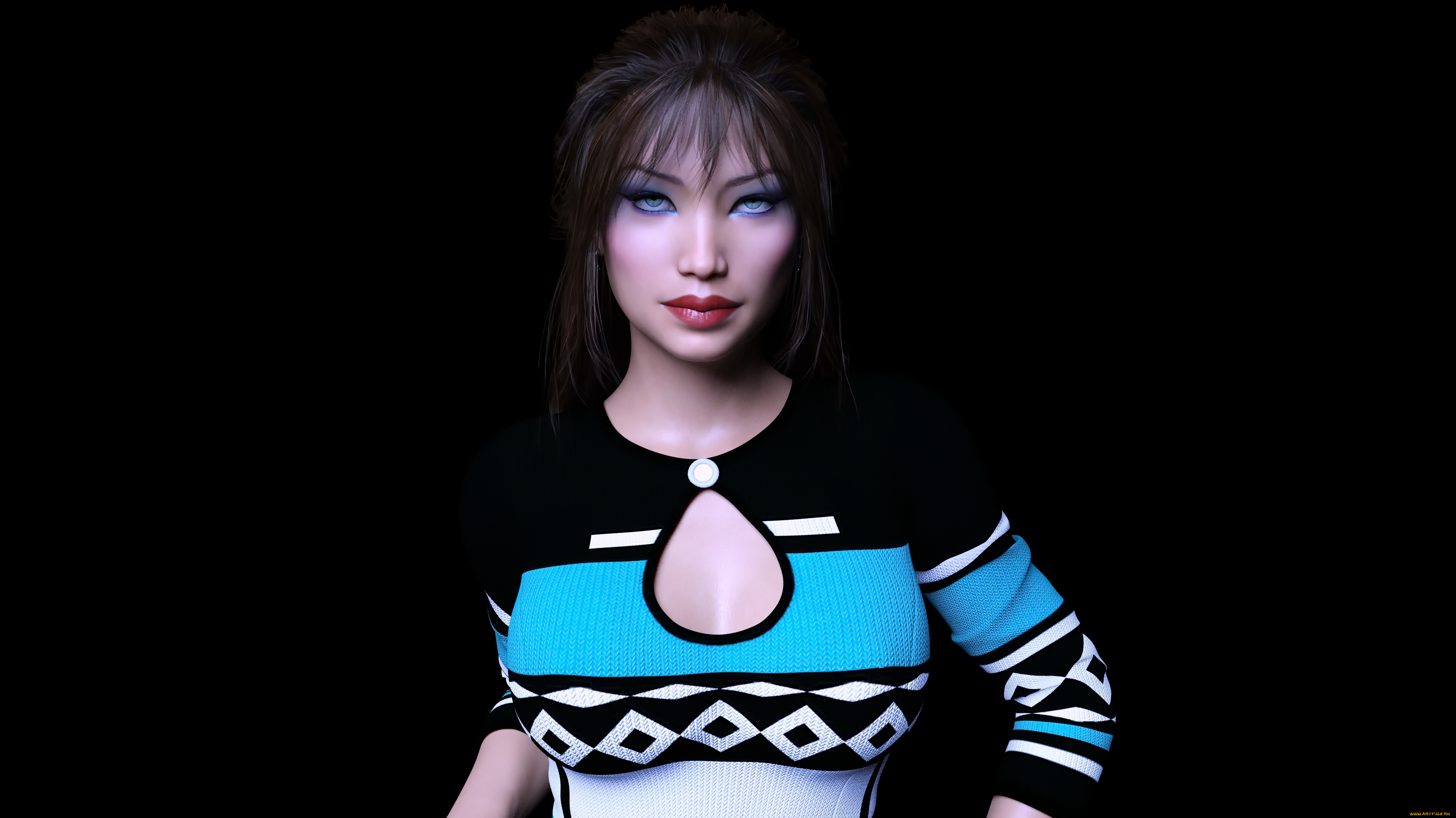 3д, графика, люди, , people, девушка, взгляд, фон