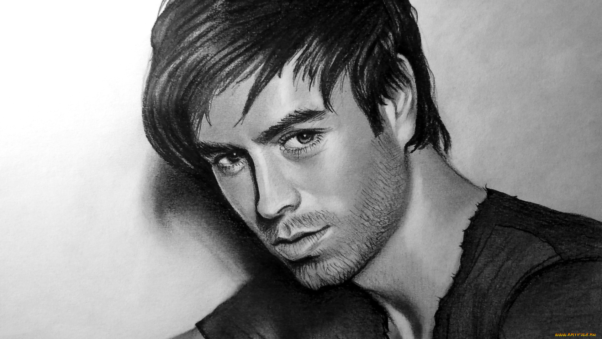 рисованное, люди, мужчина, взгляд, фон