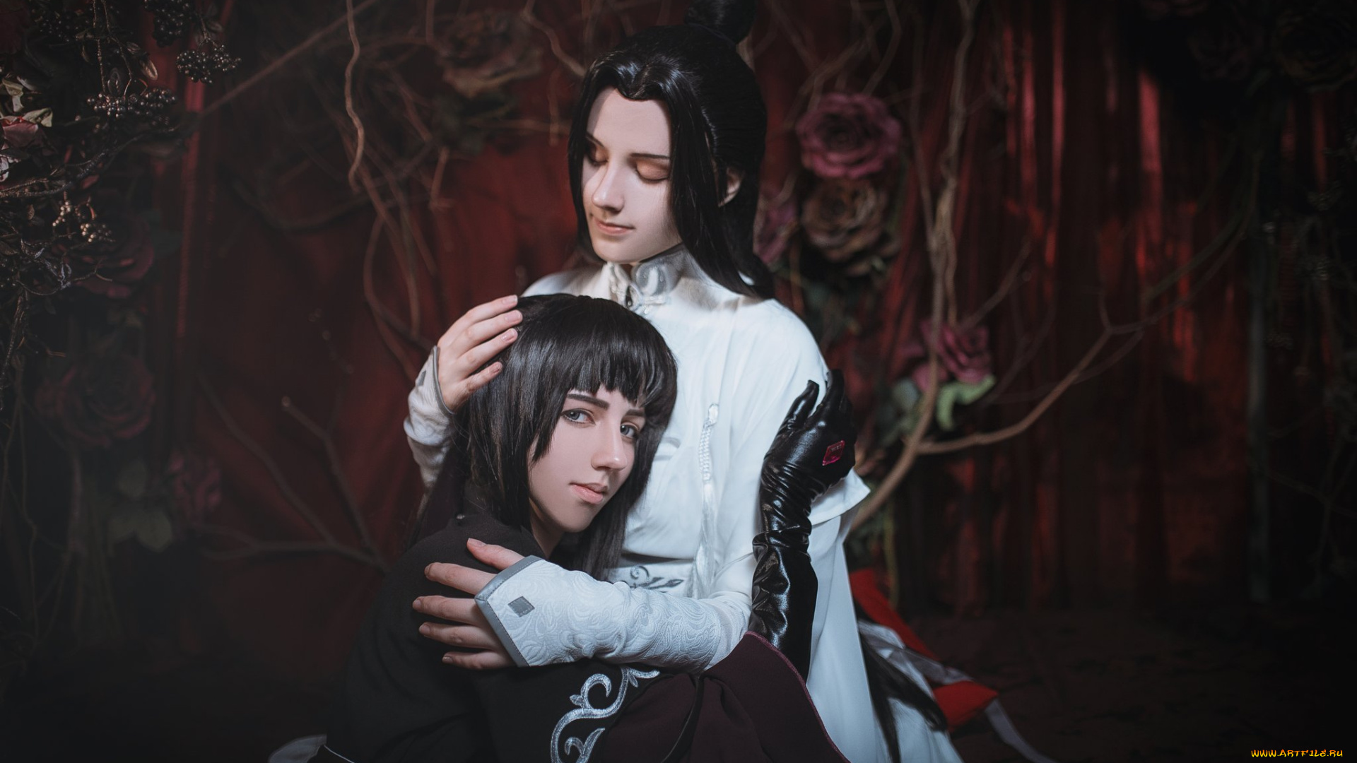 девушки, -, креатив, , косплей, сюэ, ян, сяо, синчень, костюмы, розы