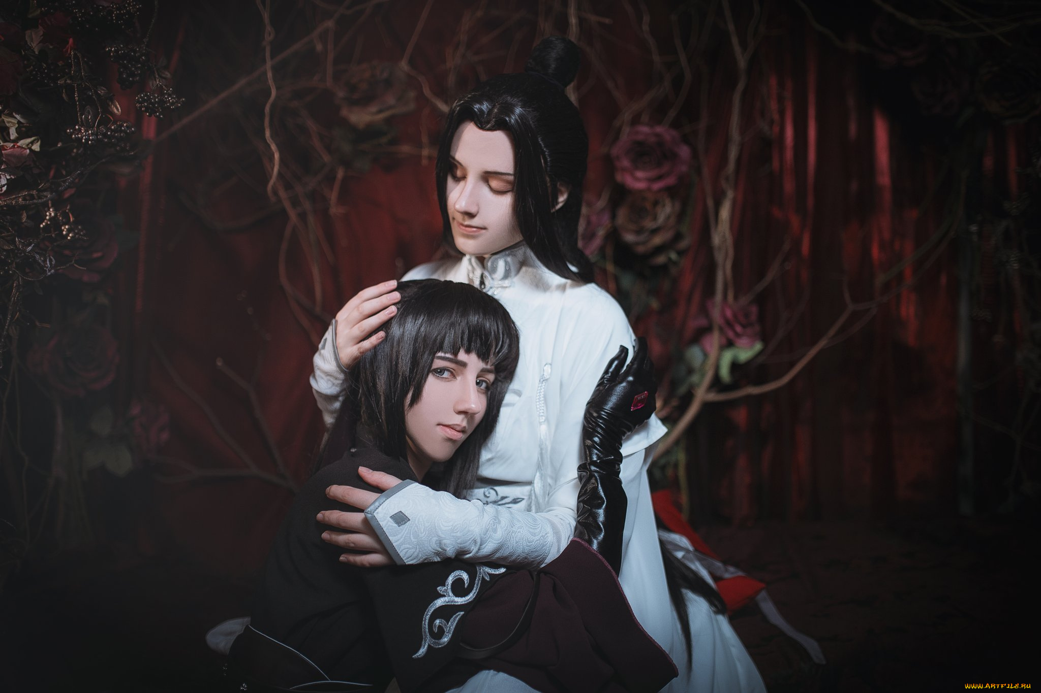 девушки, -, креатив, , косплей, сюэ, ян, сяо, синчень, костюмы, розы