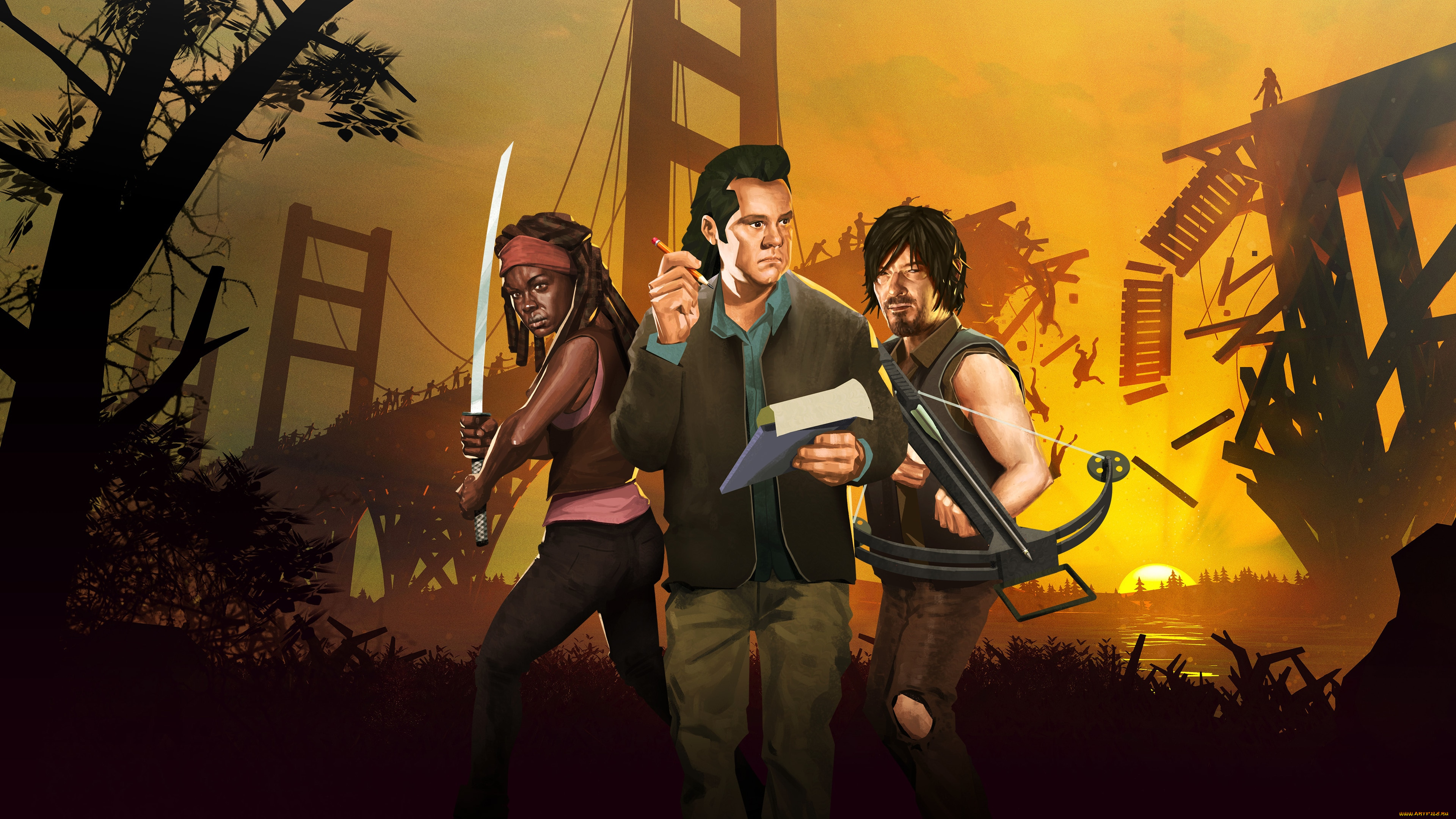 bridge, constructor, the, walking, dead, видео, игры, ---другое, bridge, constructor, the, walking, dead