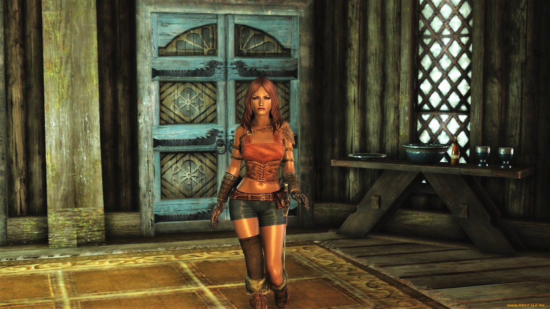 видео, игры, the, elder, scrolls, v, , skyrim, девушка, наряд