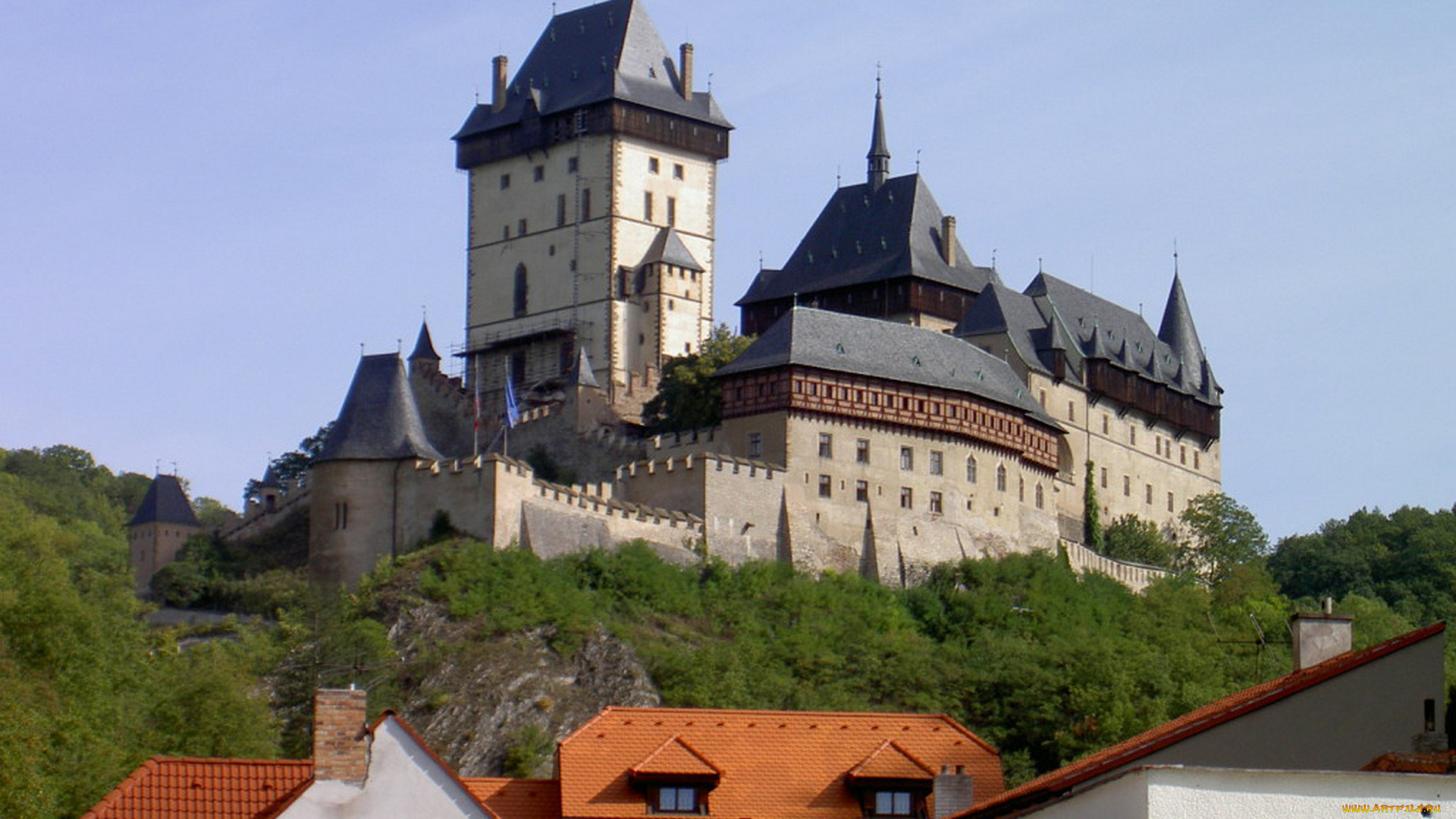 karlstejn, castle, czech, republic, города, замки, чехии, karlstejn, castle, czech, republic