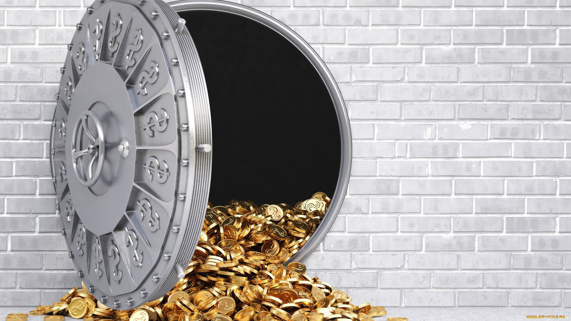 разное, золото, , купюры, , монеты, золотые, монеты, сейф, стена
