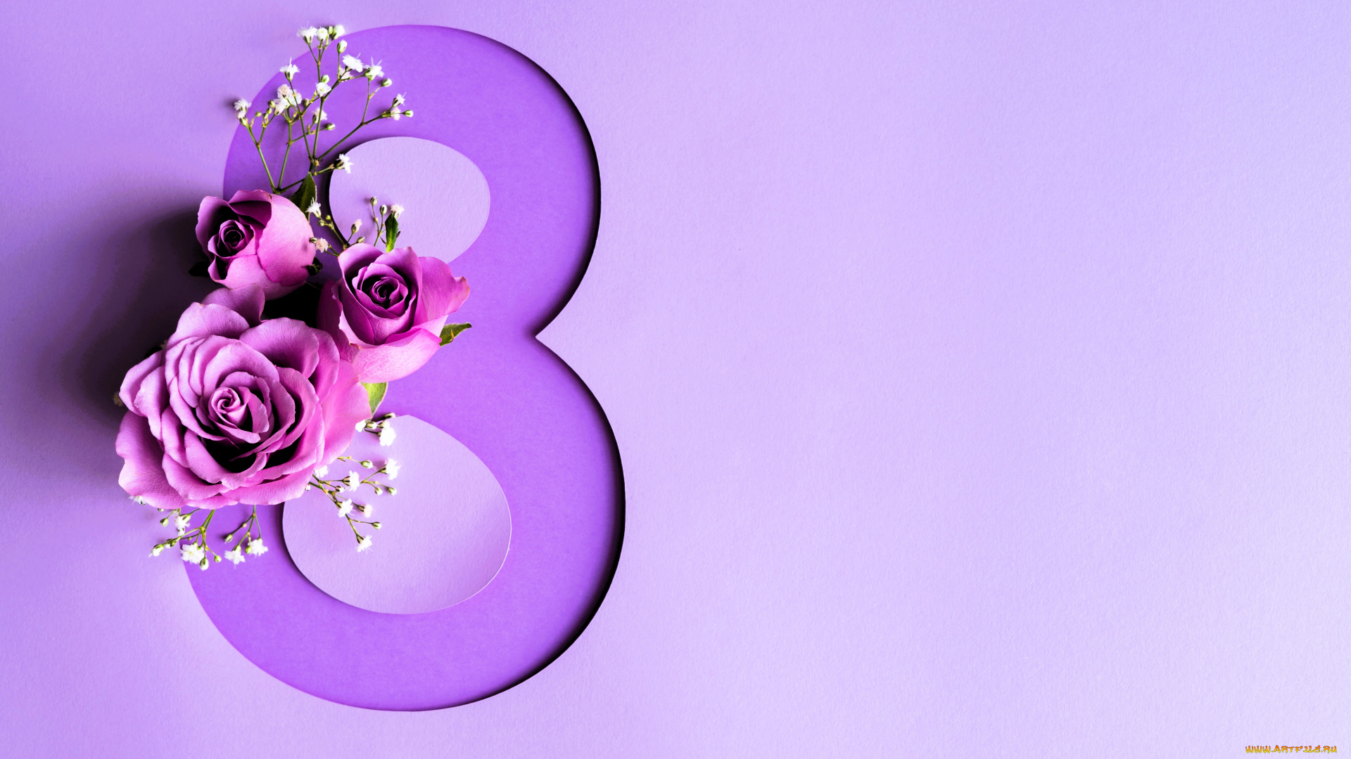 праздничные, международный, женский, день, -, 8, марта, цифра, цветы