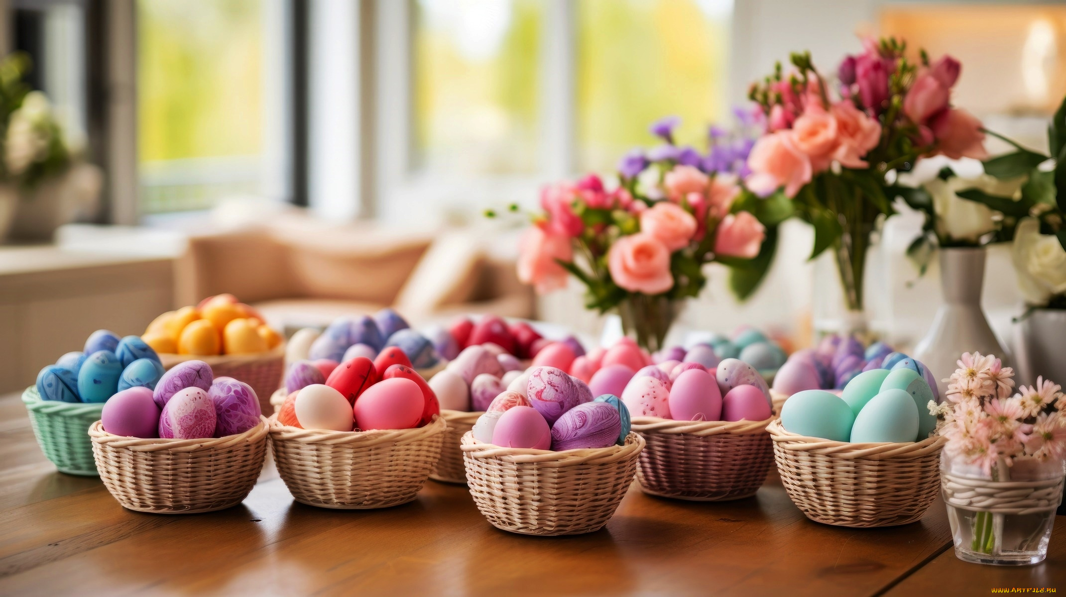 3д, графика, праздники, , holidays, корзинки, яйца, крашенки, пасха