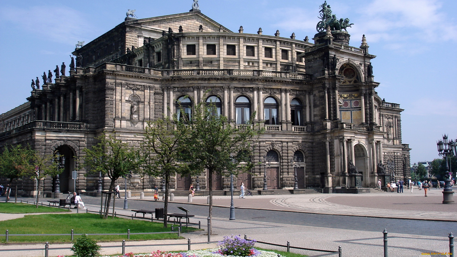 города, дрезден, германия, semperoper, dresden