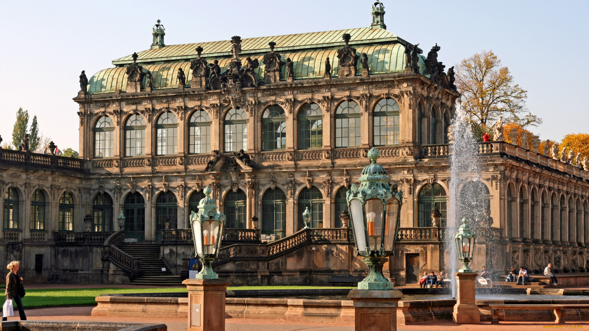 города, дрезден, германия, zwinger, palace