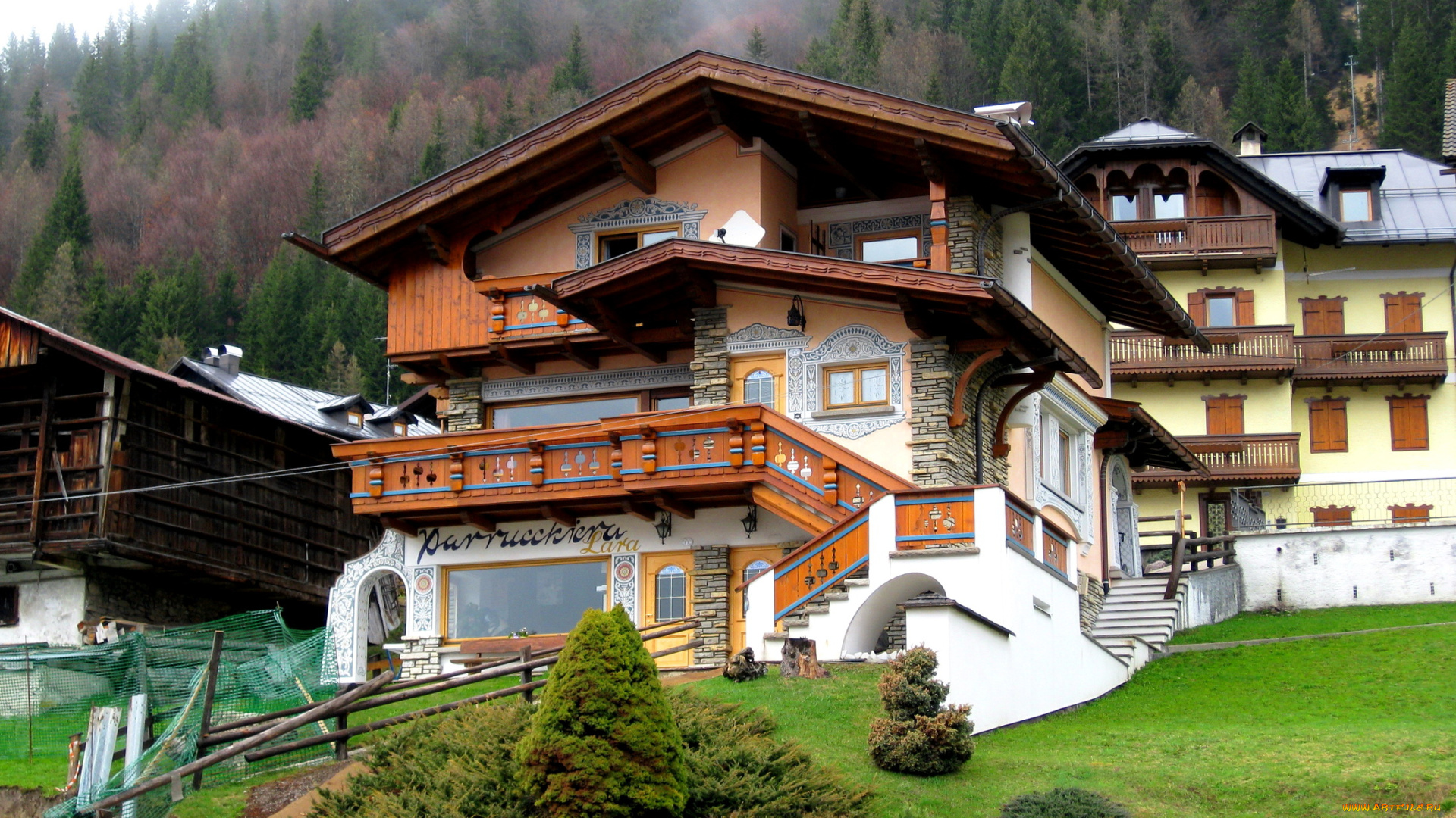 города, здания, дома, италия, венето, саппада