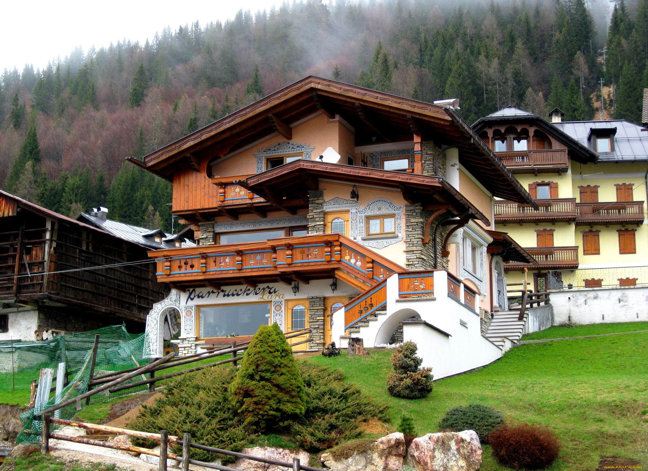 города, здания, дома, италия, венето, саппада