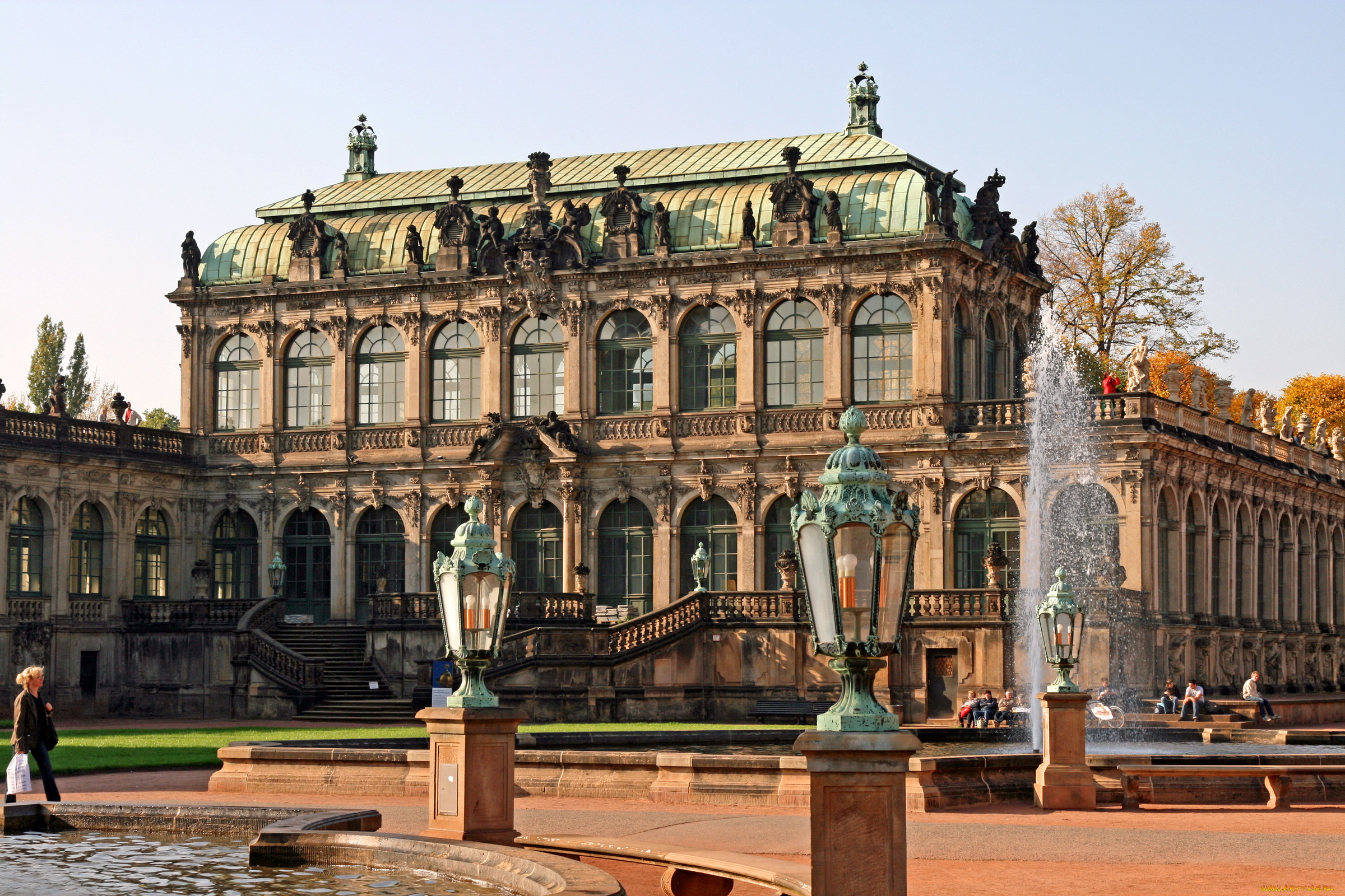 города, дрезден, германия, zwinger, palace