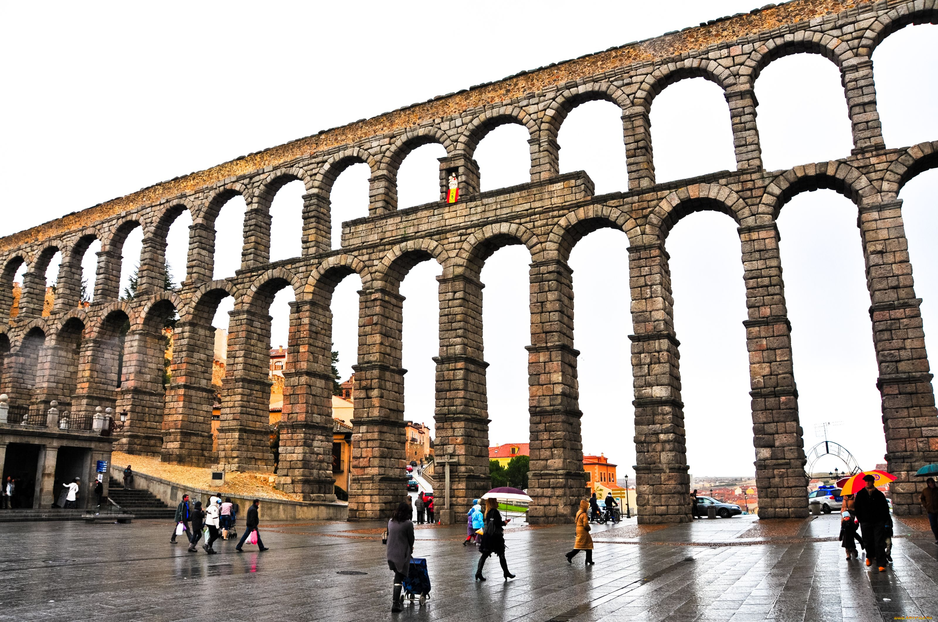 римский, акведук, сеговия, испания, города, мосты, старинный