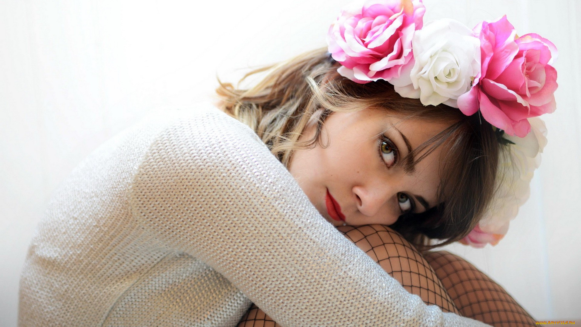 -Unsort, Лица, Портреты, девушки, unsort, лица, портреты, розы, взгляд, чулки