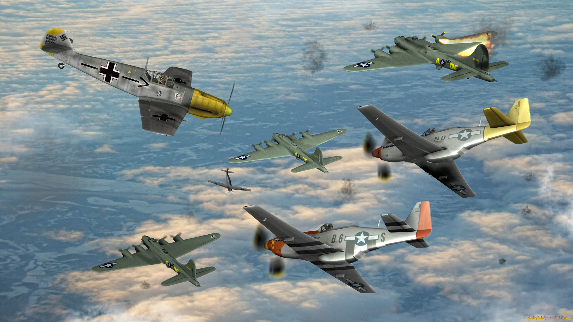 авиация, 3д, рисованые, graphic, самолеты, облака, полет